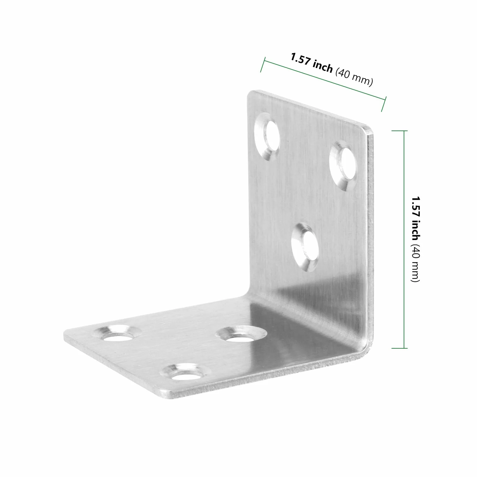 20 sztuk łączników kątowych ze stali nierdzewnej, 40 x 40 mm, srebrne, metalowe kątowniki 90 stopni, kątowe wsporniki narożne, stabilne łączniki do drewna w kształcie litery L, 120 śrub, do