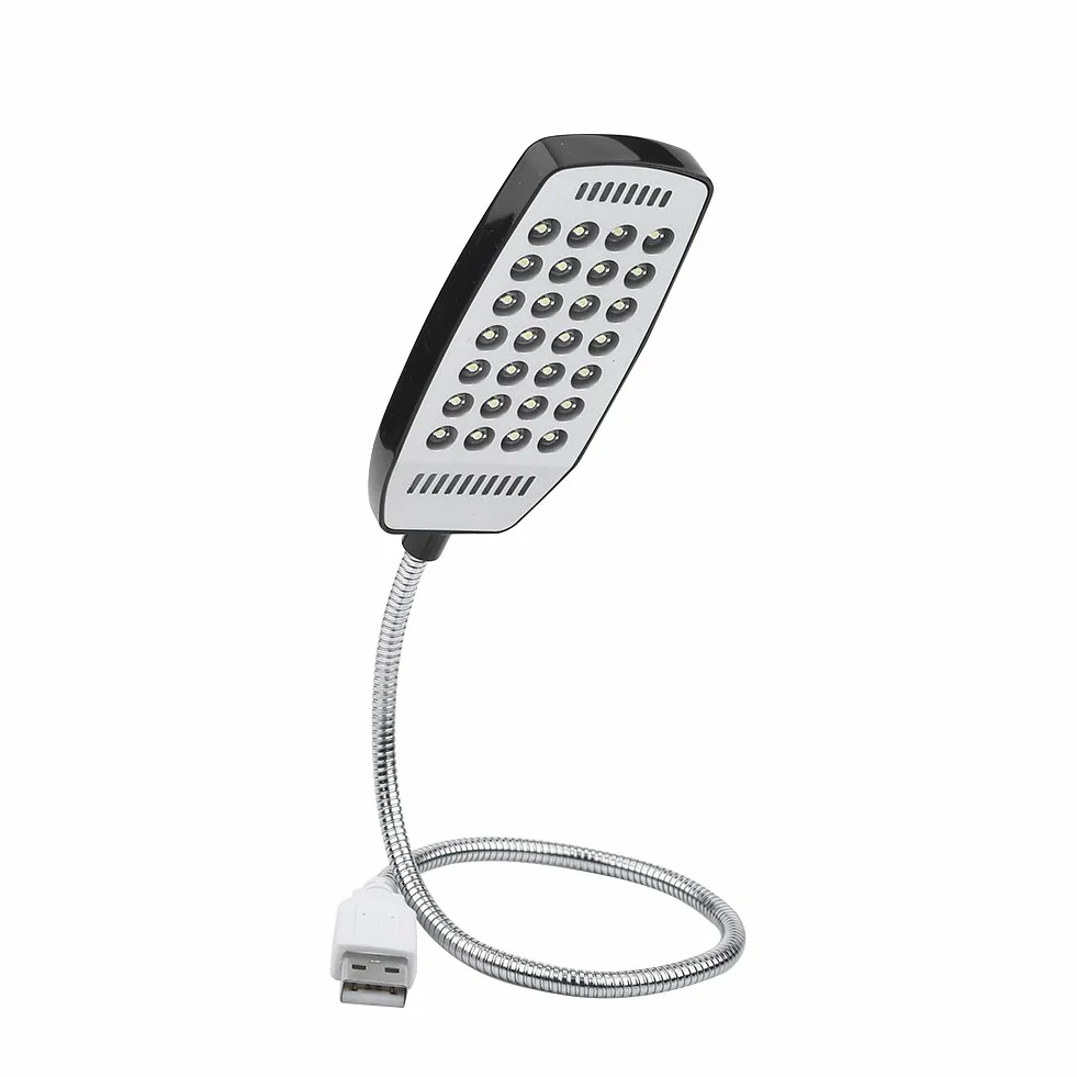 Fdit USB LED lampka mini 28 LED przenośna do czytania elastyczna gęsia szyja biała