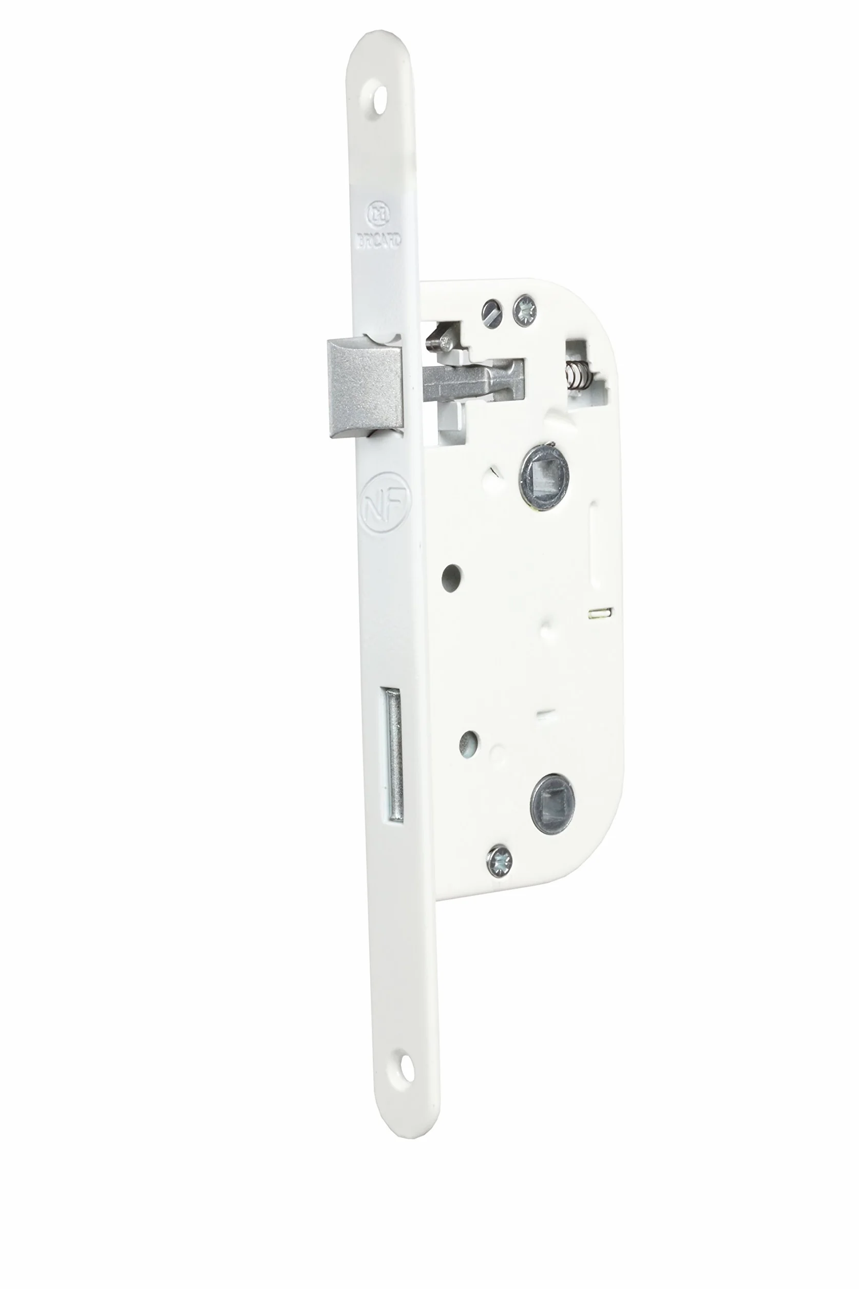 Bricard 2691 zamek do drzwi łazienkowych NF Standard 40 osi prawa ręka biała