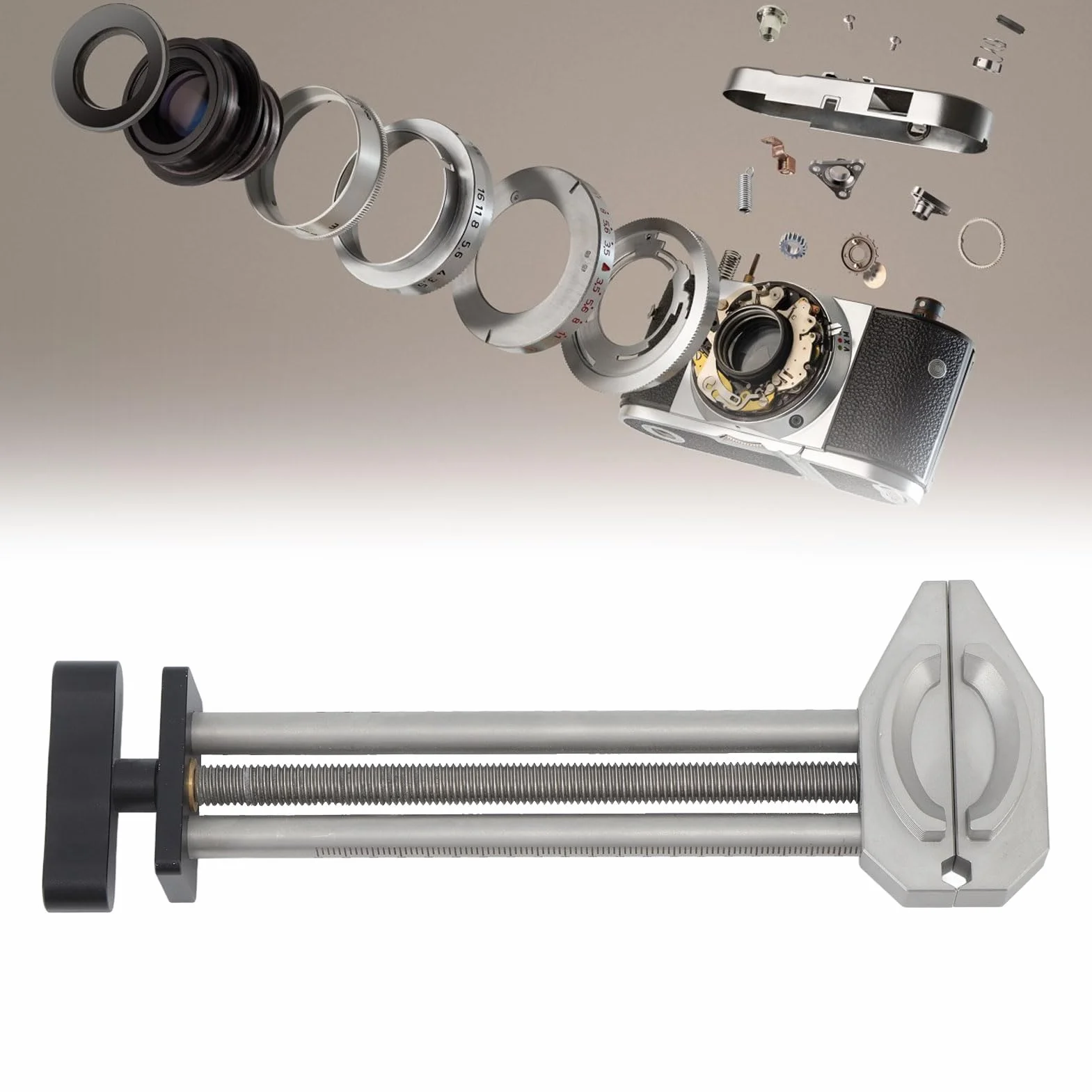 Przenośne narzędzie do naprawy imadła obiektywu ze stopu aluminium i stali nierdzewnej do obiektywu i filtra od 22 mm do 105 mm, akcesoria do profesjonalnego sprzętu