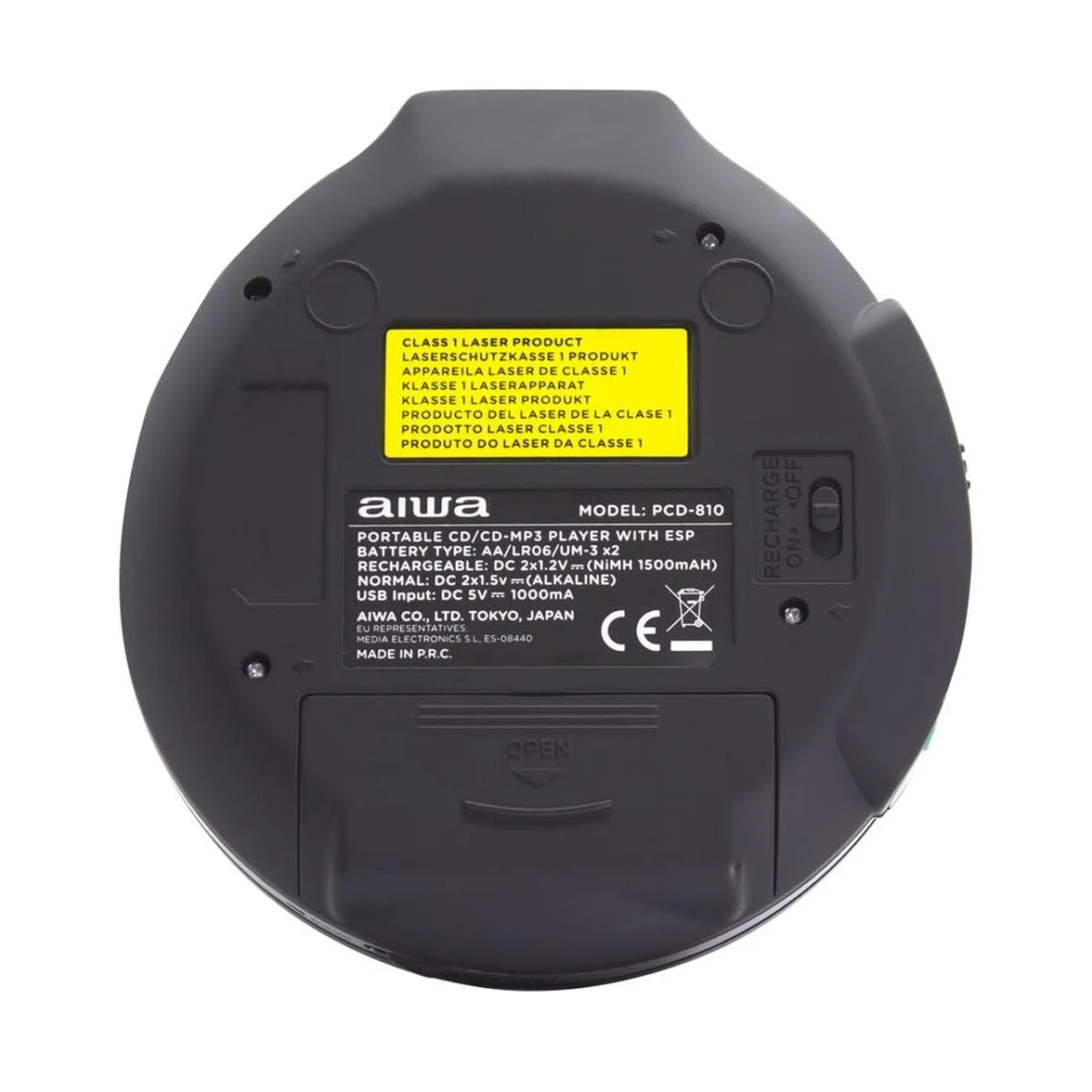 AIWA PCD-810RD Przenośny Odtwarzacz CD/CD-R/RW/MP3 z Anti Shock