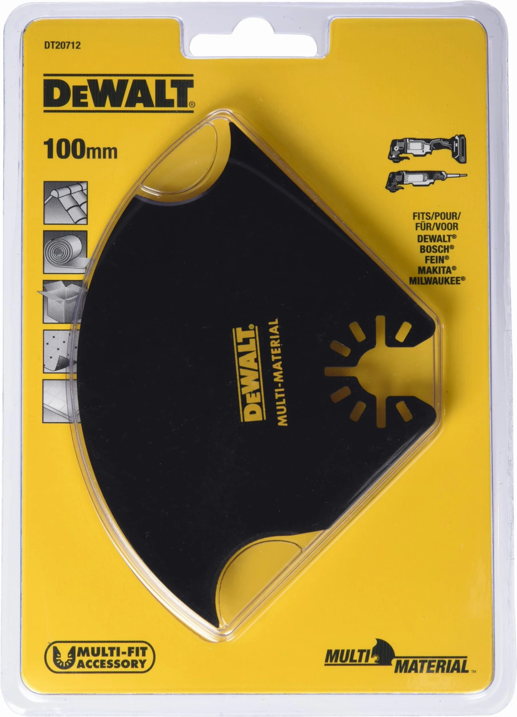 DEWALT Wytrzymały Brzeszczot multi-material 100mm do materiales como moqueta, cartón, tejas asfalto i vinilo do multi-herramienta oscillante dla profesjonalistów i majsterkowiczów 100mm