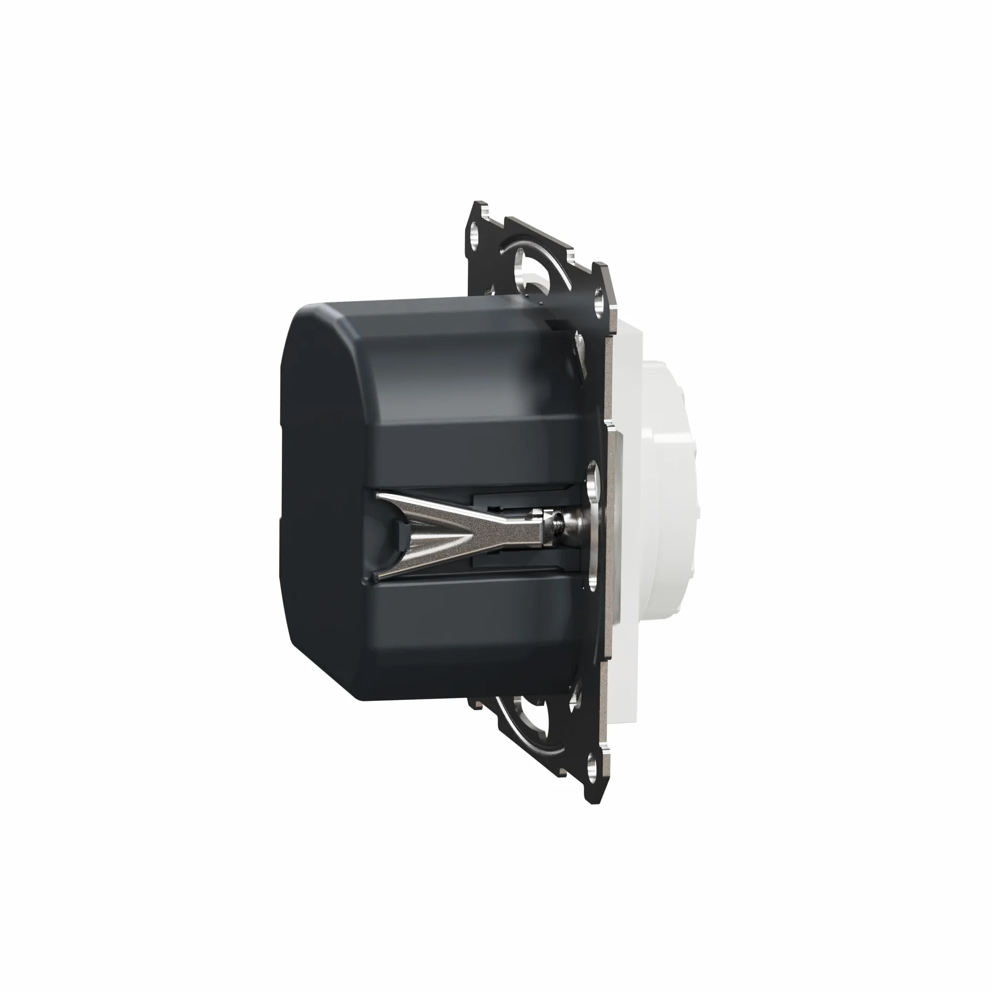Schneider Electric Asfora EPH6870121D ściemniacz, ściemniacz obrotowy do lamp LED, lampy halogenowe, 230 V, 0-370 W, podtynkowy, sekcja fazy, biały