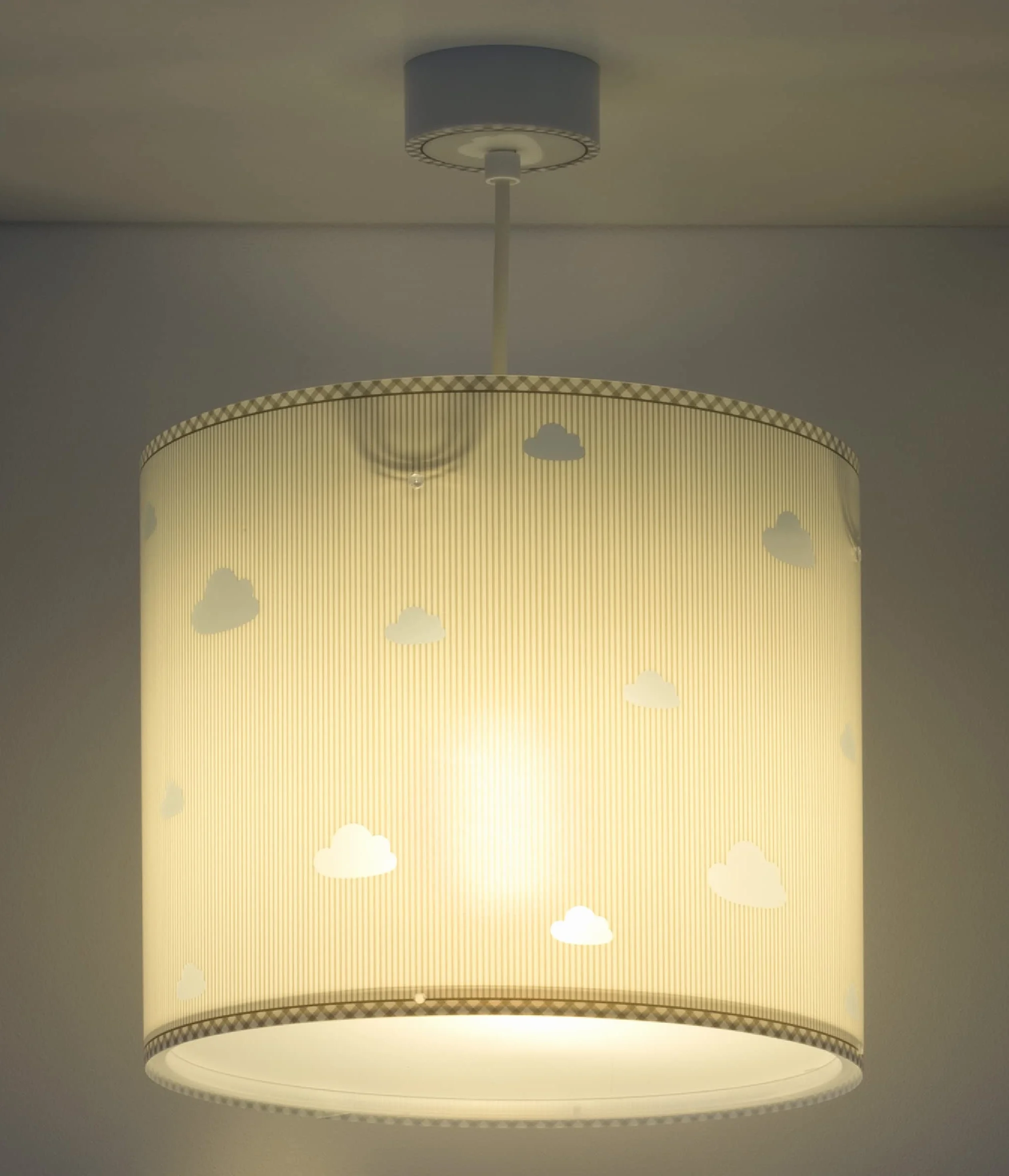 Dziecięca lampa sufitowa wisząca Dalber Sweet Dreams Clouds Szara