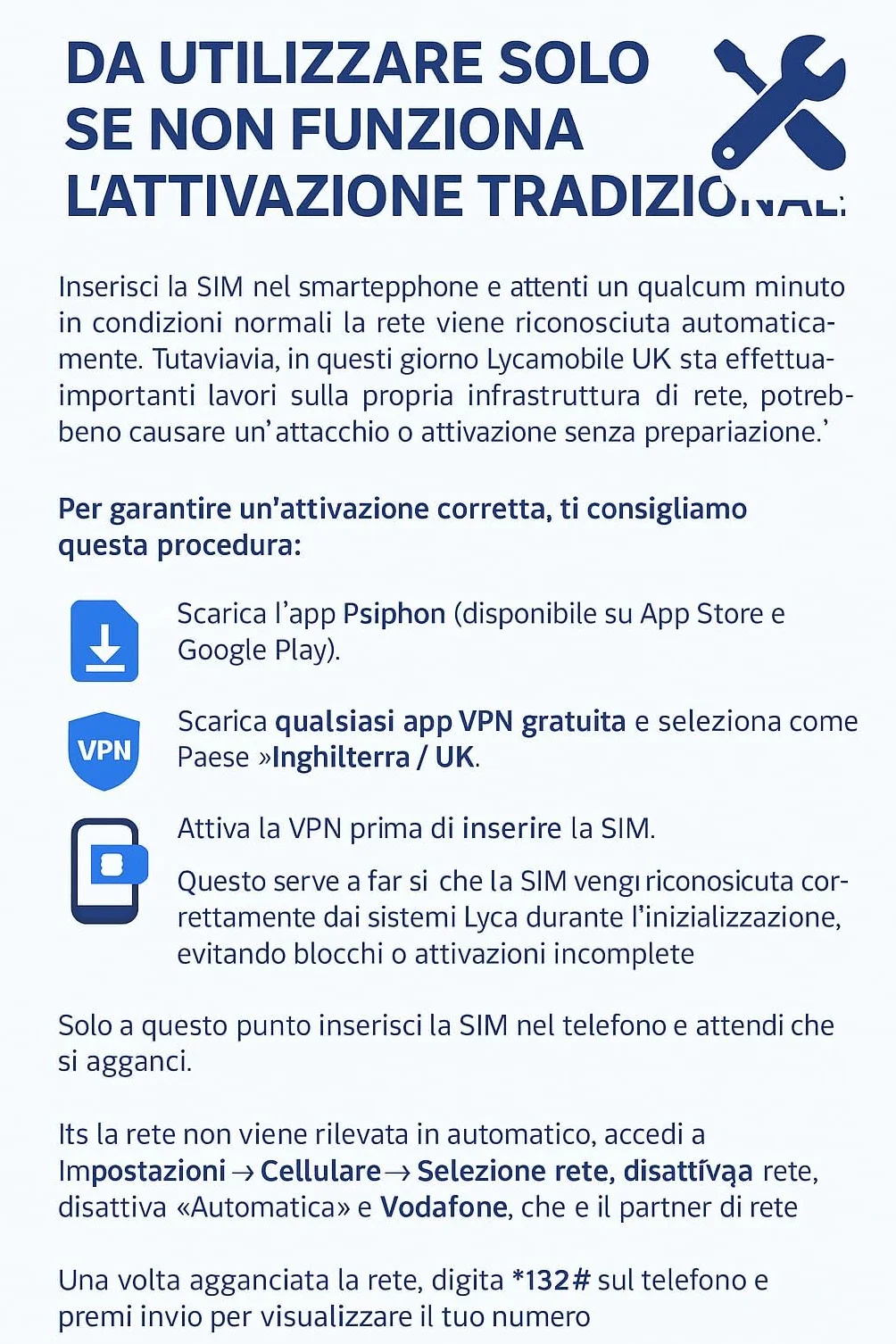 Lycamobile UK 5G SIM karta aktywna gotowa do użycia we Włoszech bez opłaty miesięcznej