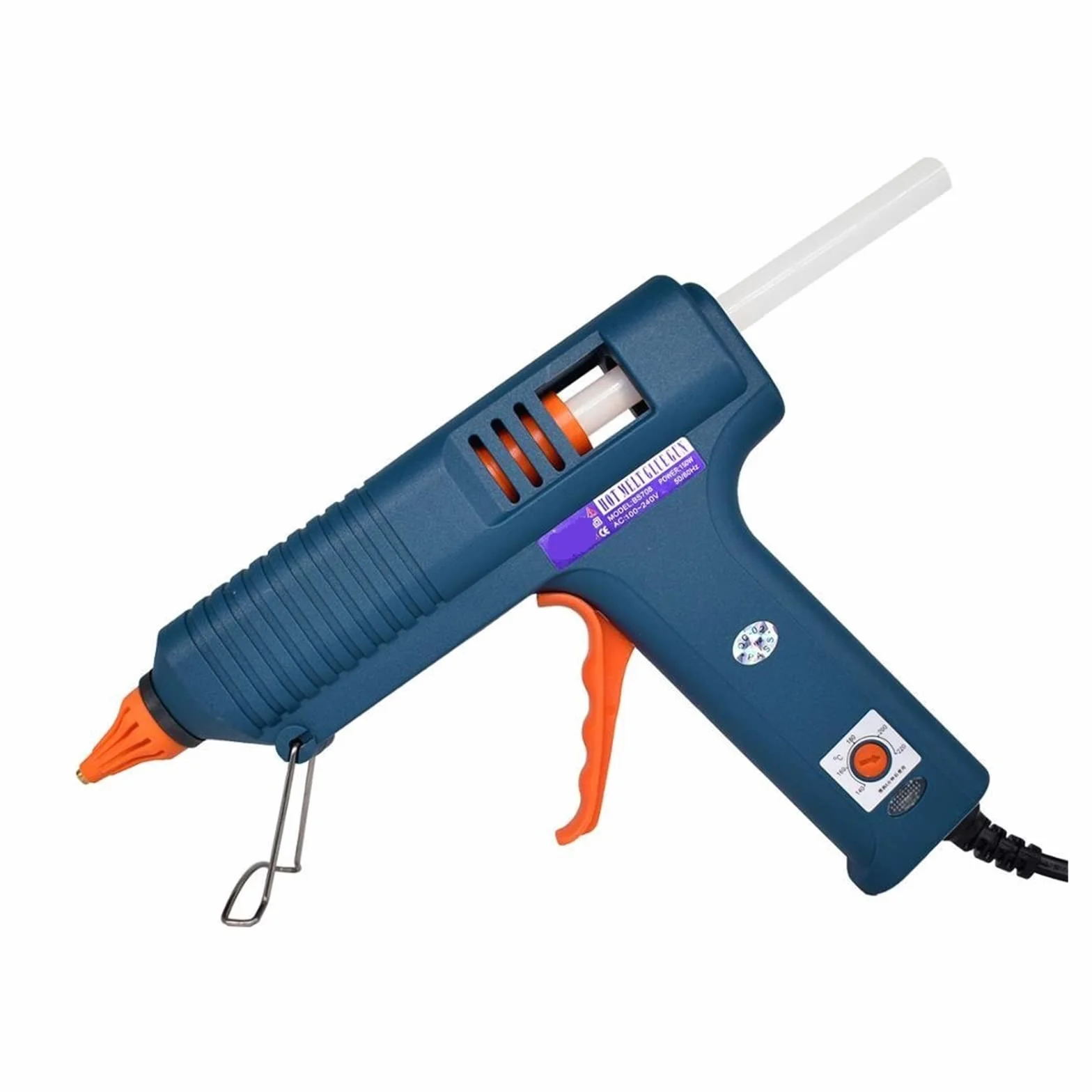 Pistolet do klejenia na gorąco 150 W, pistolet do klejenia na gorąco z kontrolą temperatury do produkcji przemysłowej, DIY domowy, 11 mm klej w sztyfcie, boquile