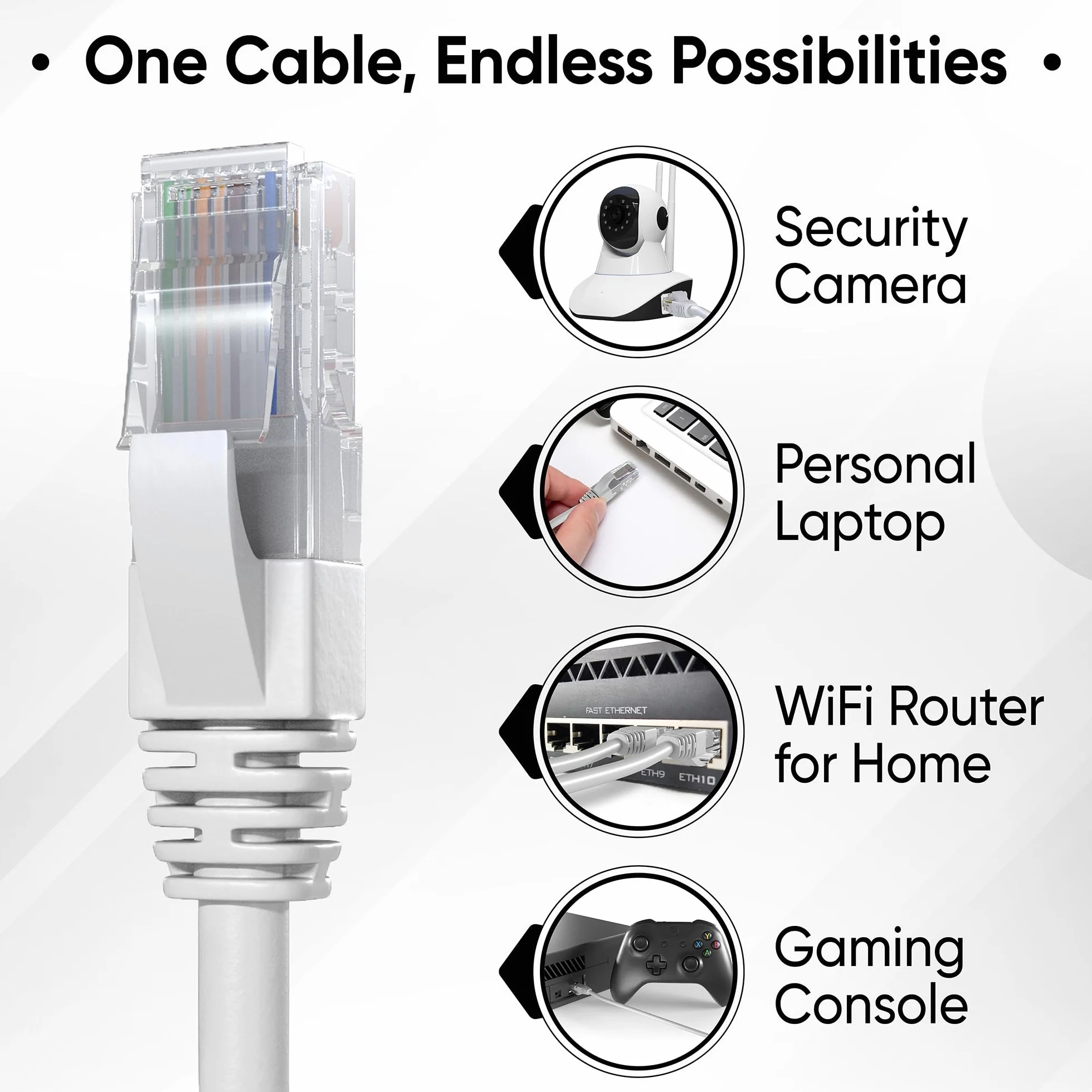 Kabel Ethernet Cat 6 25m UTP CCA AWG24 1 Gb/s 250 MHz Szary Mr. Tronic