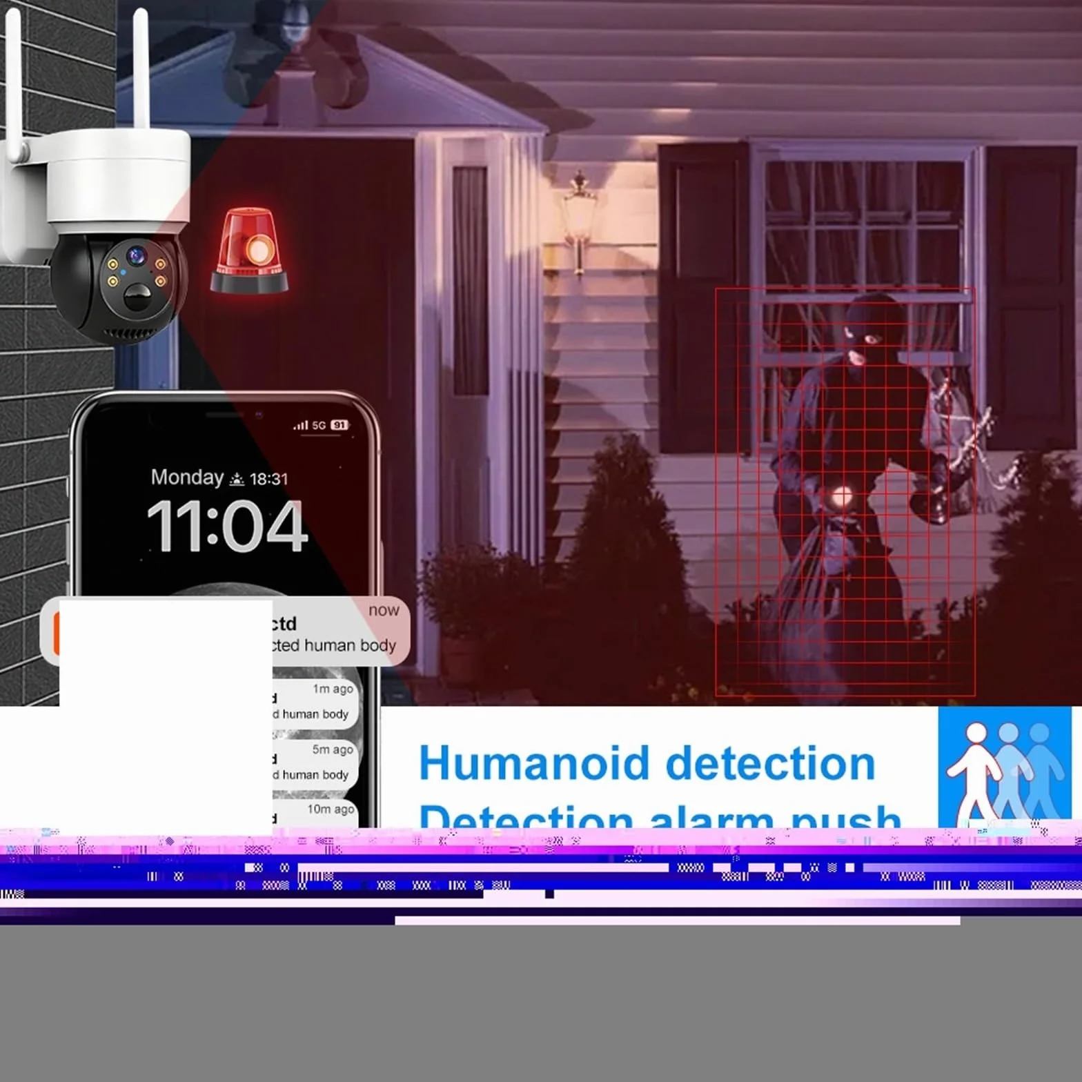 Kamera Wi-Fi 8MP Solar PIR Wykrywanie ludzi Noktowizor Zewnętrzna wodoodporna kamera wideo IP Żywotność baterii Monitor CCTV | WIFI Cam 128G Card