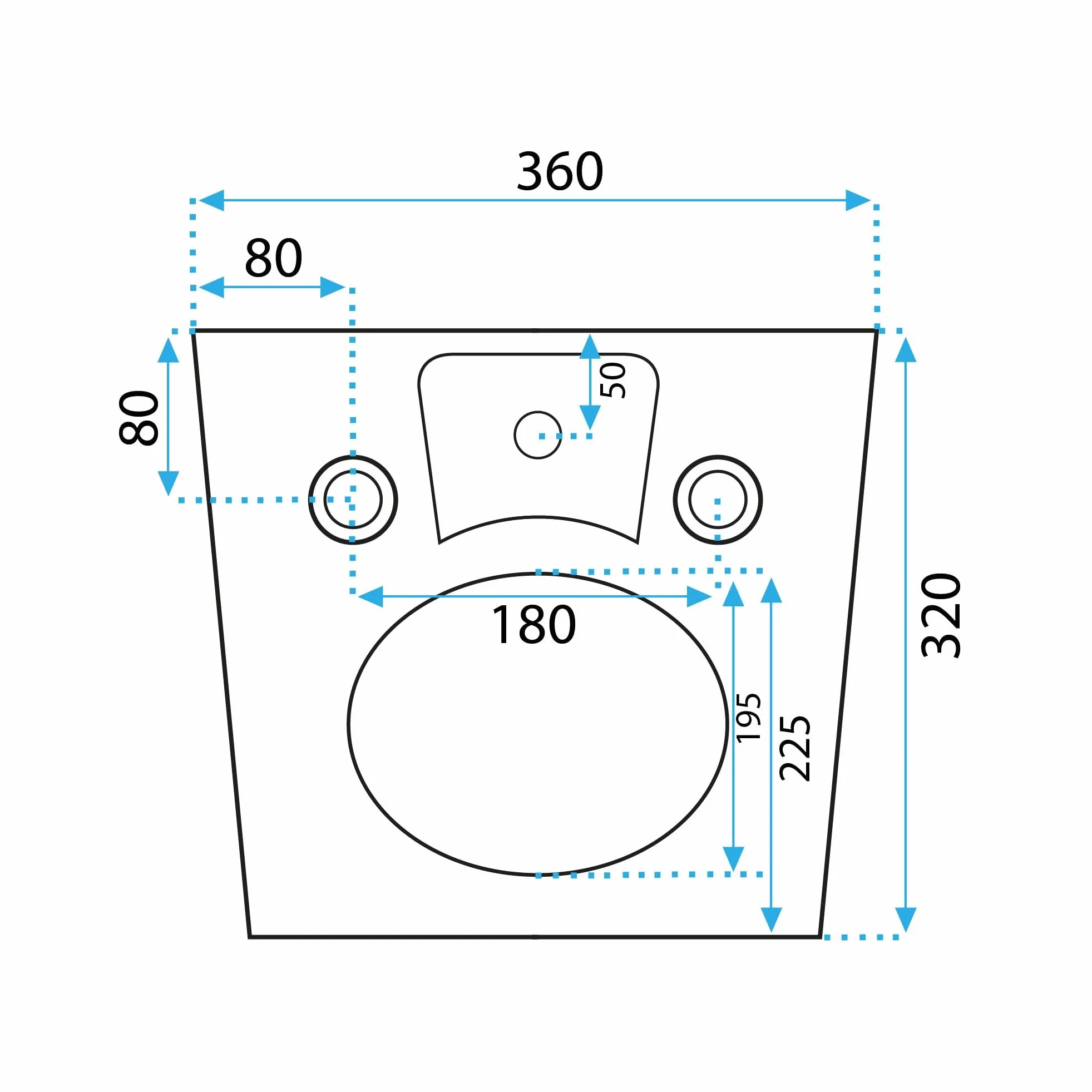 Rea Bidet Podwieszany, Carlo Carter Mini Biały, 49,5x37x32,5cm