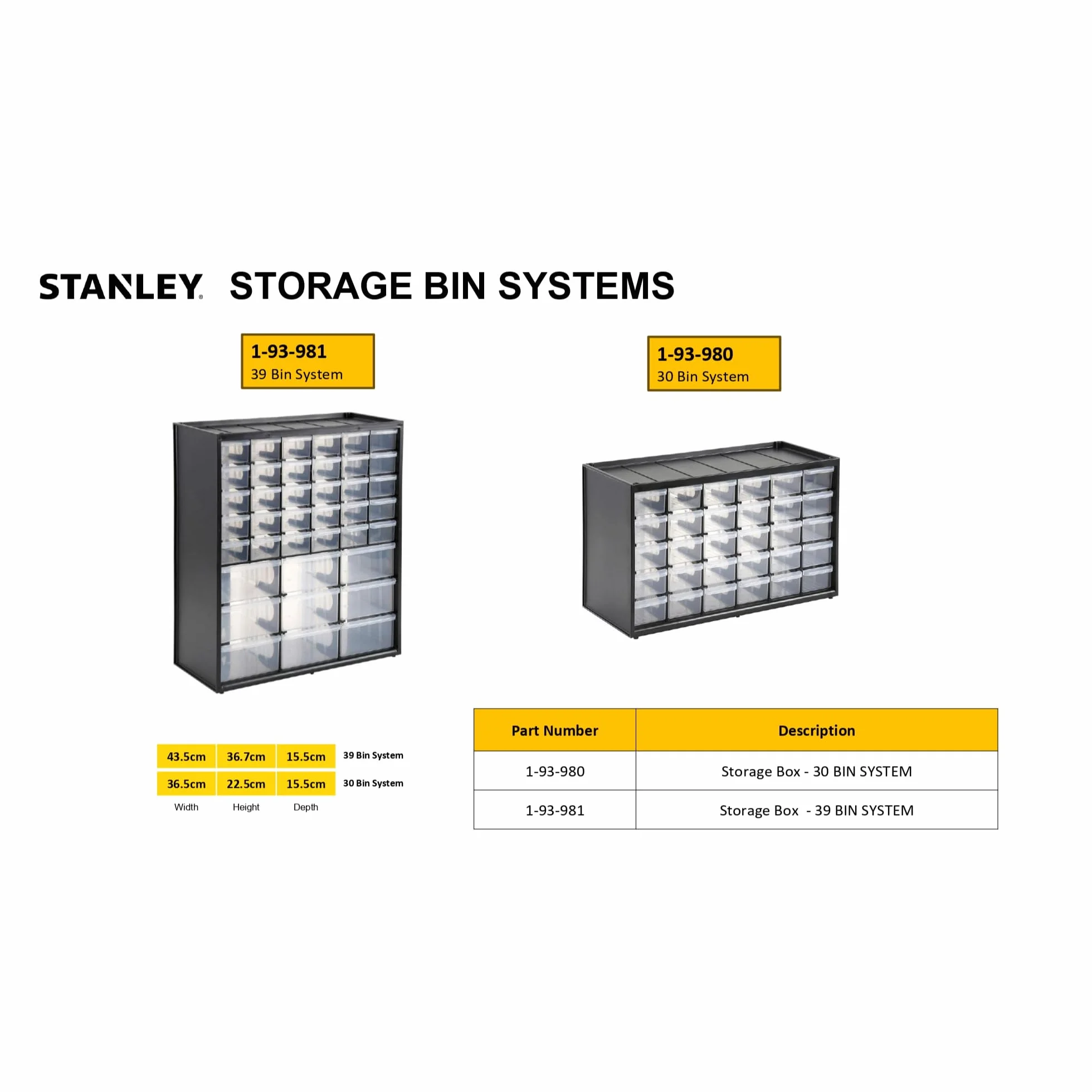 Stanley, Organizer stojący z 30 szufladami, pudełko do przechowywania drobnych elementów, 1-93-980