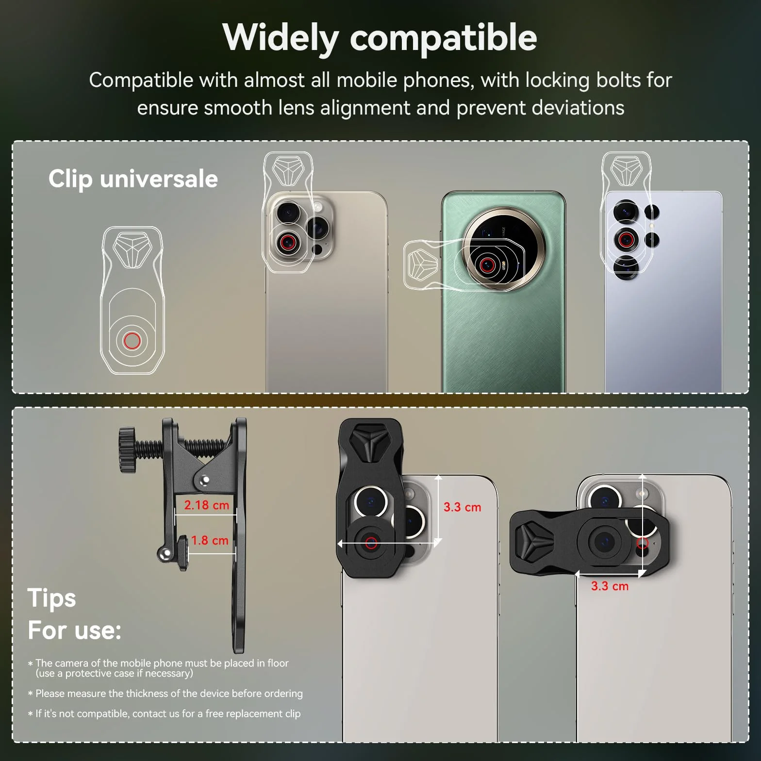 APEXEL Profesjonalny obiektyw makro do smartfona HD makro obiektyw smartfon Kompatybilny z iPhone, Pixels, Samsung Galaxy, Huawei, Xiaomi i większością telefonów komórkowych