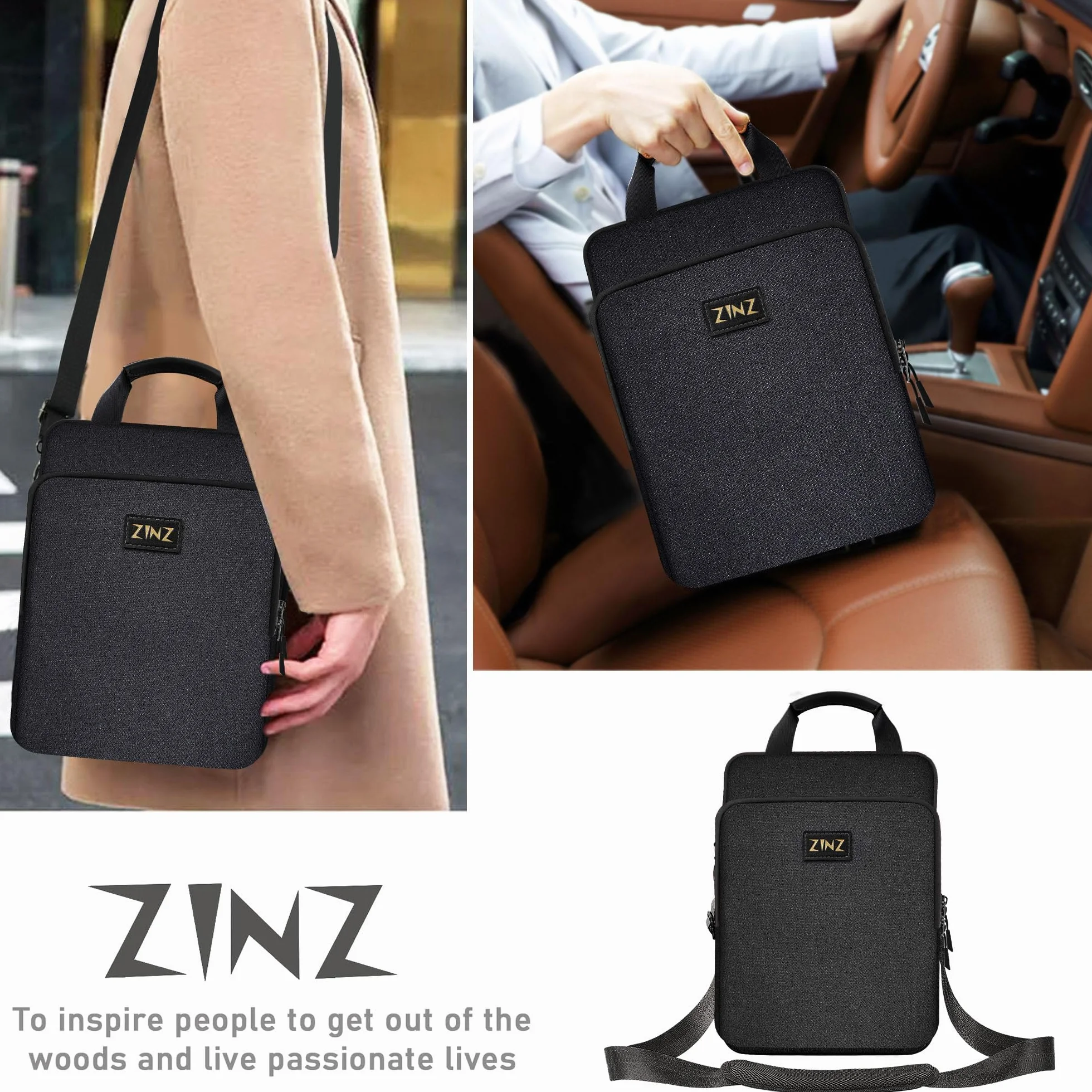 ZINZ Plecak na laptopa Us-crossbody 06 szary pomarańczowy 1 sztuka
