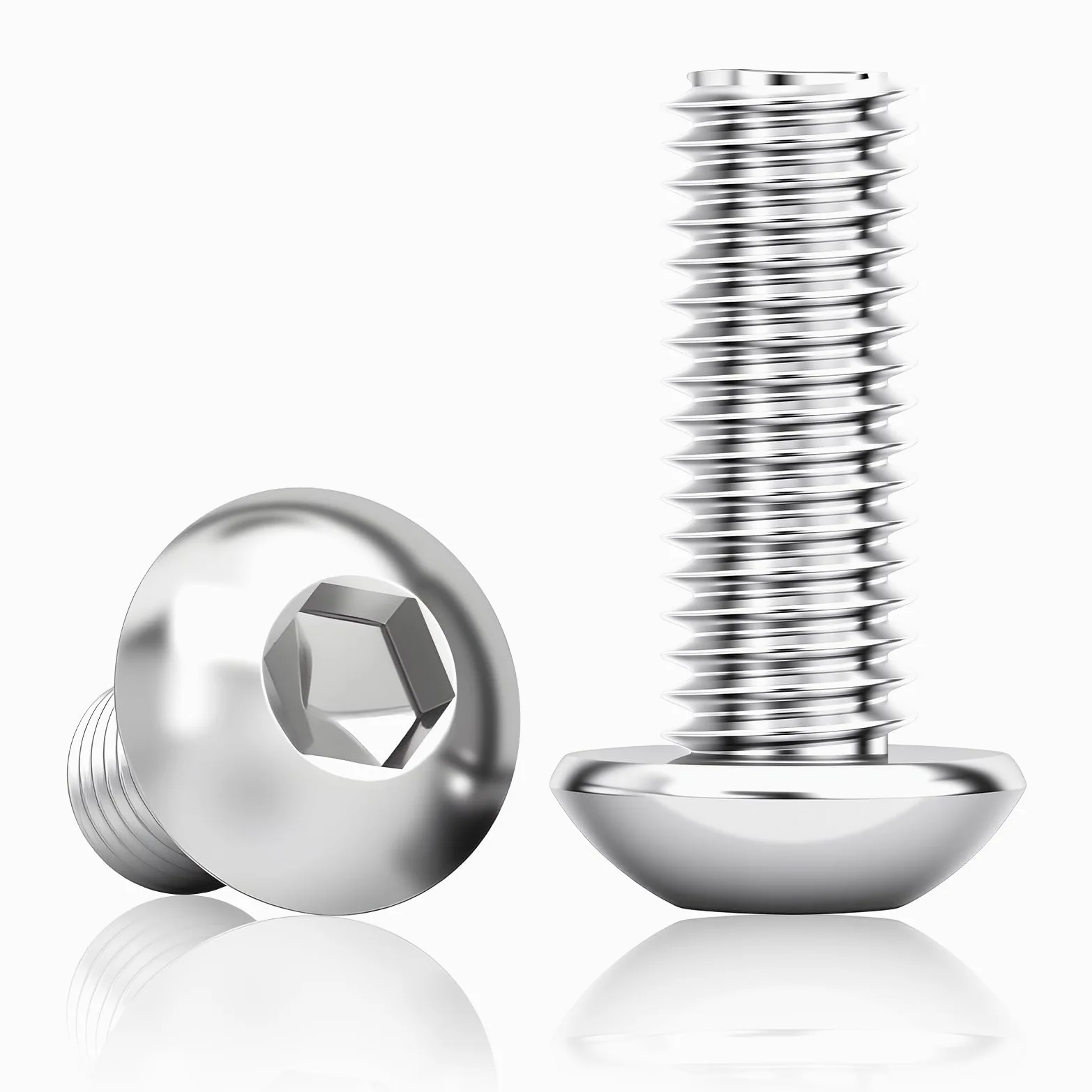 50 szt. śruby z łbem soczewkowym M8x25 mm, stal nierdz. imbus | M8x25 mm stal nierdz. A2 V2A z imbus i pełnym gwintem do mebli, warsztatu i DIY
