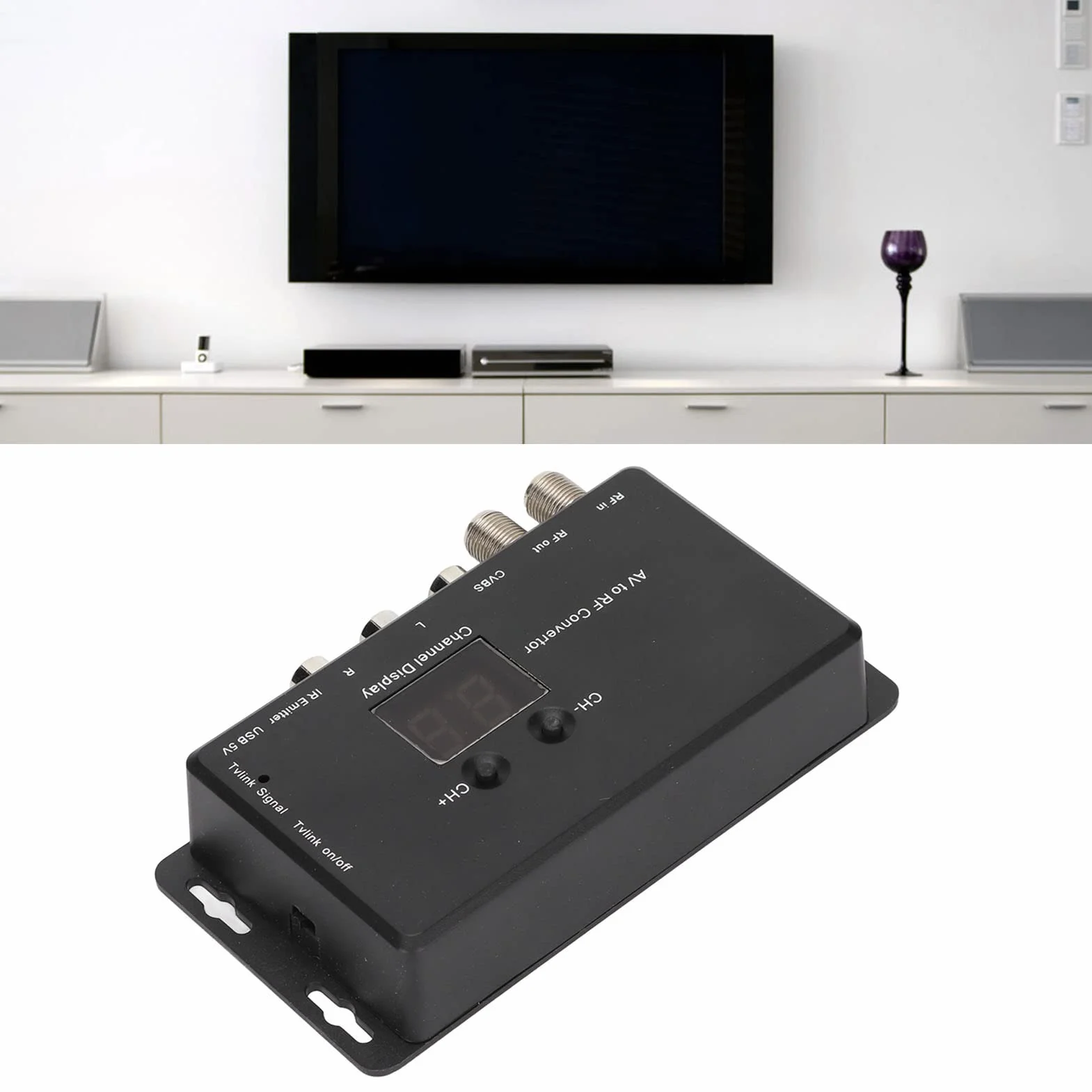 Modulator UHF - TV LINK Modulator, PAL NTSC AV do RF Modulatory Dystrybucji TV, z Gwintem Wewnętrznym AV Audio Video TV Link-Konwerter UHF do Wyjścia RF łączy SLX/TV