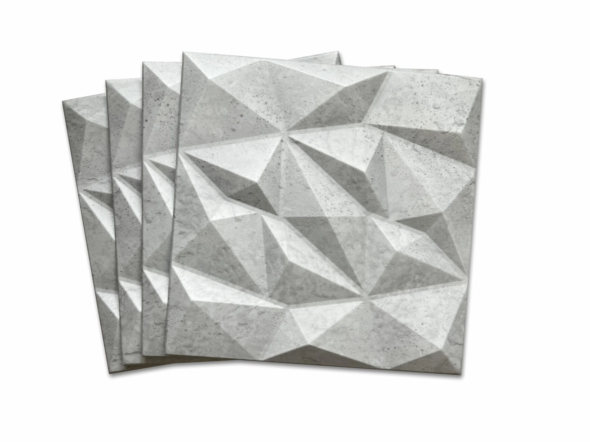 Deccart - Panele ścienne 3D 50x50 cm - okładziny ścienne dekoracyjne, okładziny sufitowe, płyty styropianowe, EPS-polistyren, Brylant, 2 m², 8 sztuk, wygląd betonu