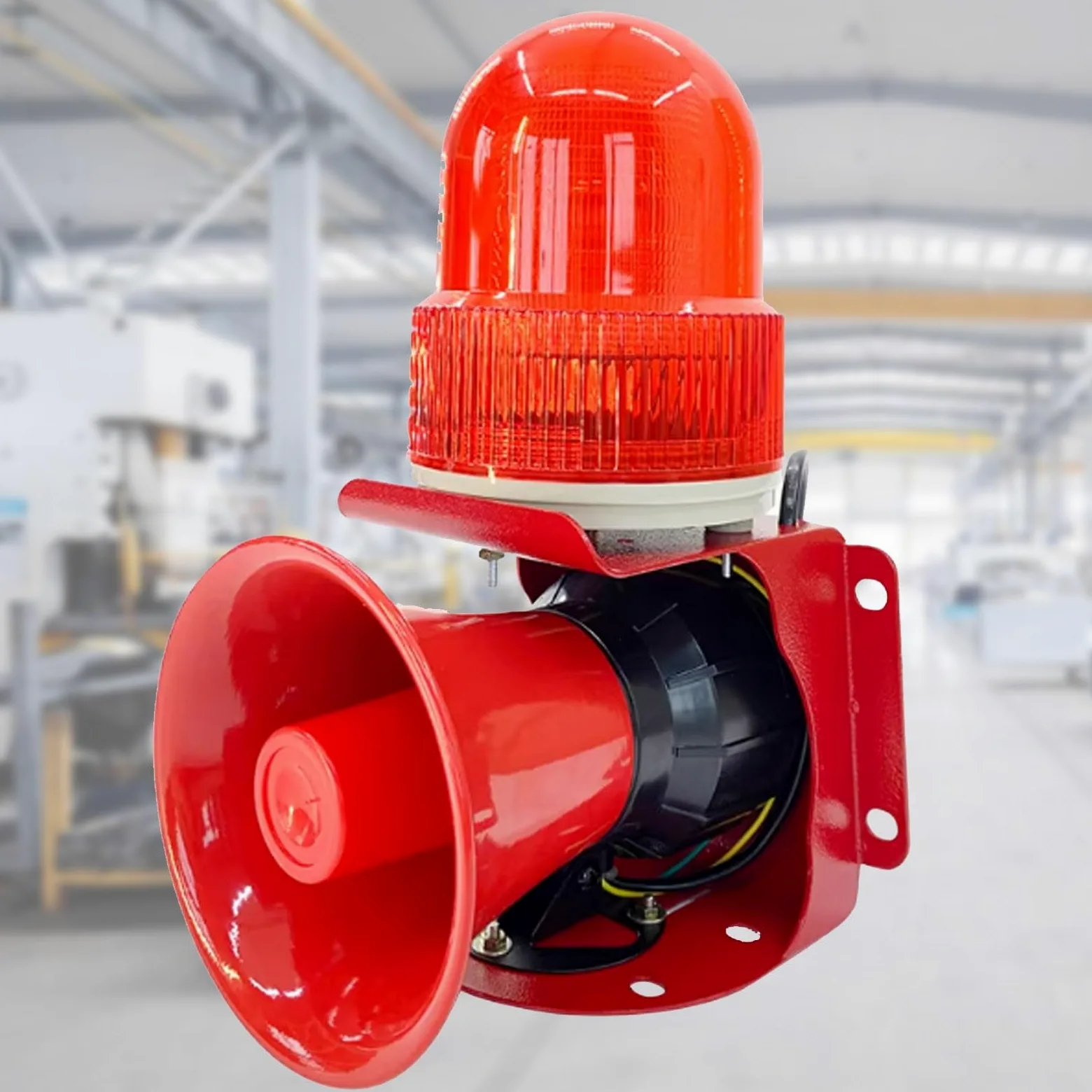 Syrena alarmowa przemysłowa 110 dB, syreny alarmowe dźwiękowe i świetlne do użytku zewnętrznego, wodoodporne światło stroboskopowe LED do urządzeń przemysłowych, portów, przemysłu transportowego