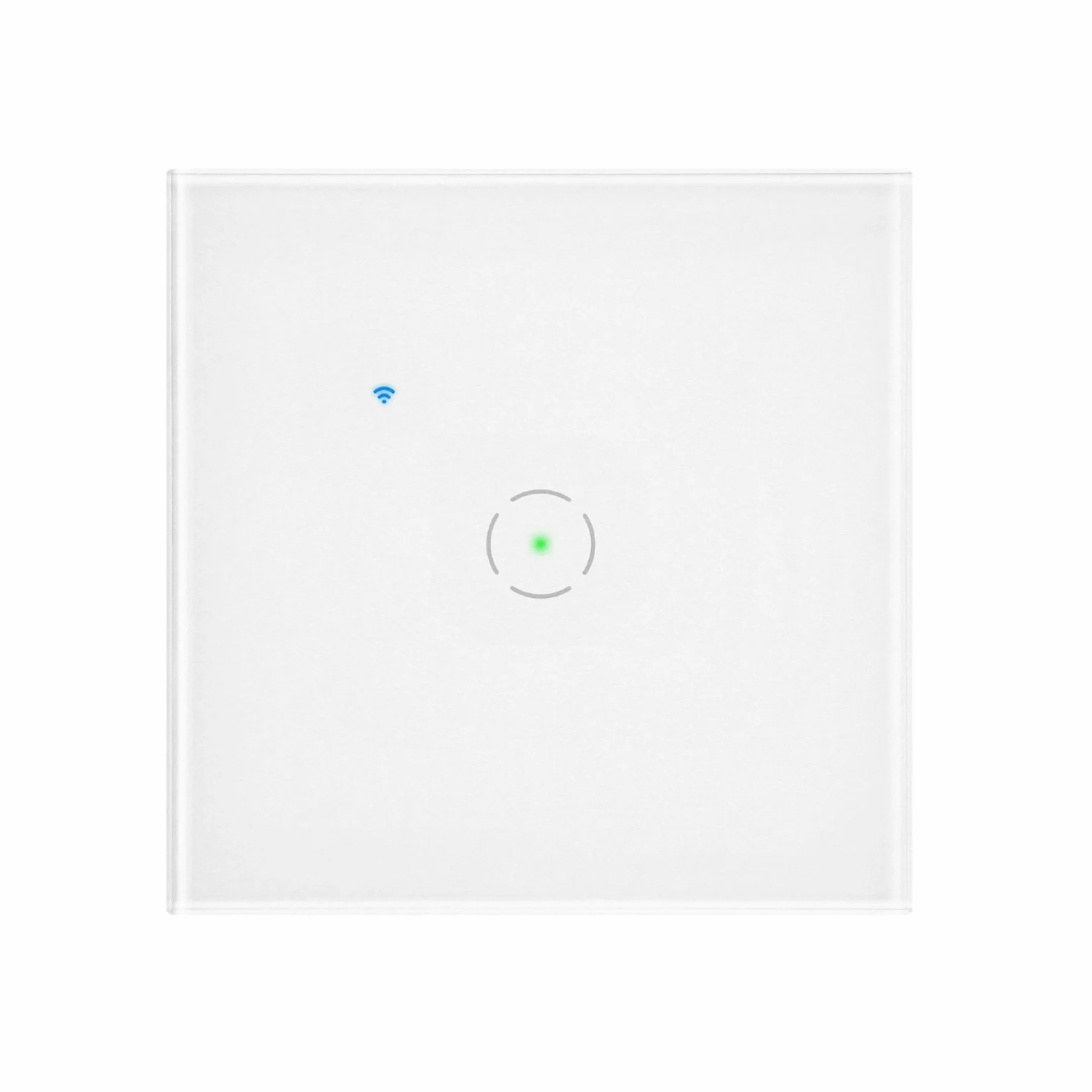 Włącznik Podtynkowy Pojedynczy Zdalne Sterowanie Oświetleniem Wifi Aplikacja Tuya Smart Szklany Panel Dotykowy Podświetlenie Nocne LED (biały)