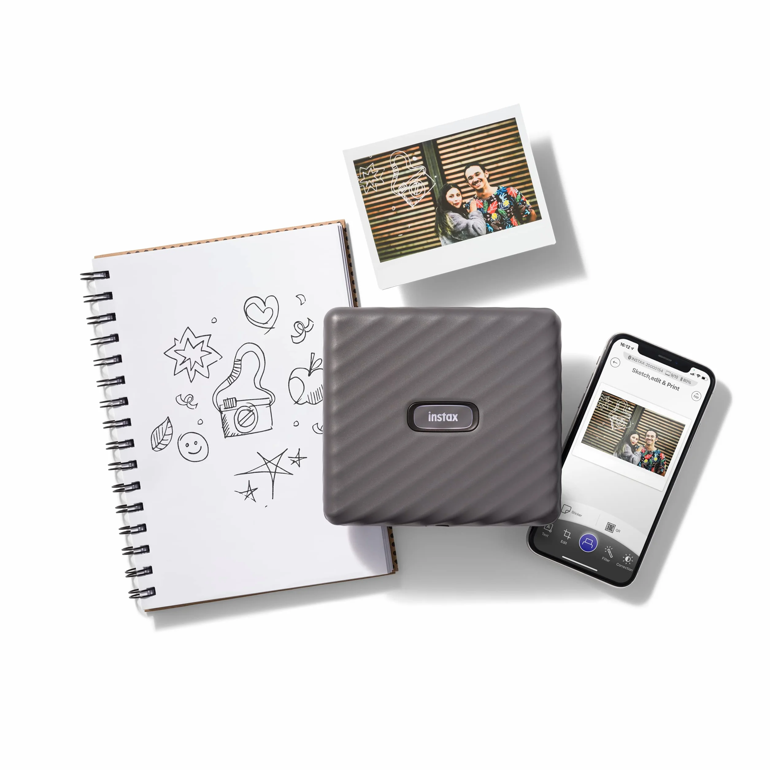 instax WIDE Link drukarka przenośna, szara mokka
