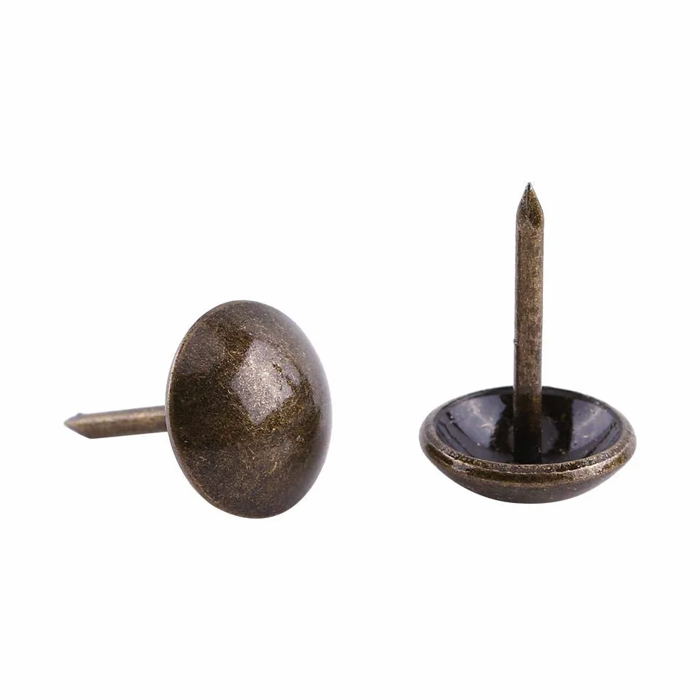 100 stücke Polster Tacks, Möbel Nägel Pins Sofa Rivet Polster Pins Handwerk Thumbtack Tack, Antike Messing(11 * 17mm)