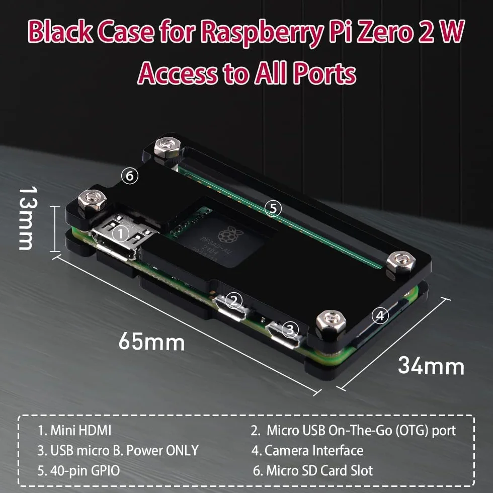 GeeekPi Raspberry Pi Zero 2 W zestaw obudowy z zasilaczem radiatorem nagłówkiem GPIO koncentratorem USB