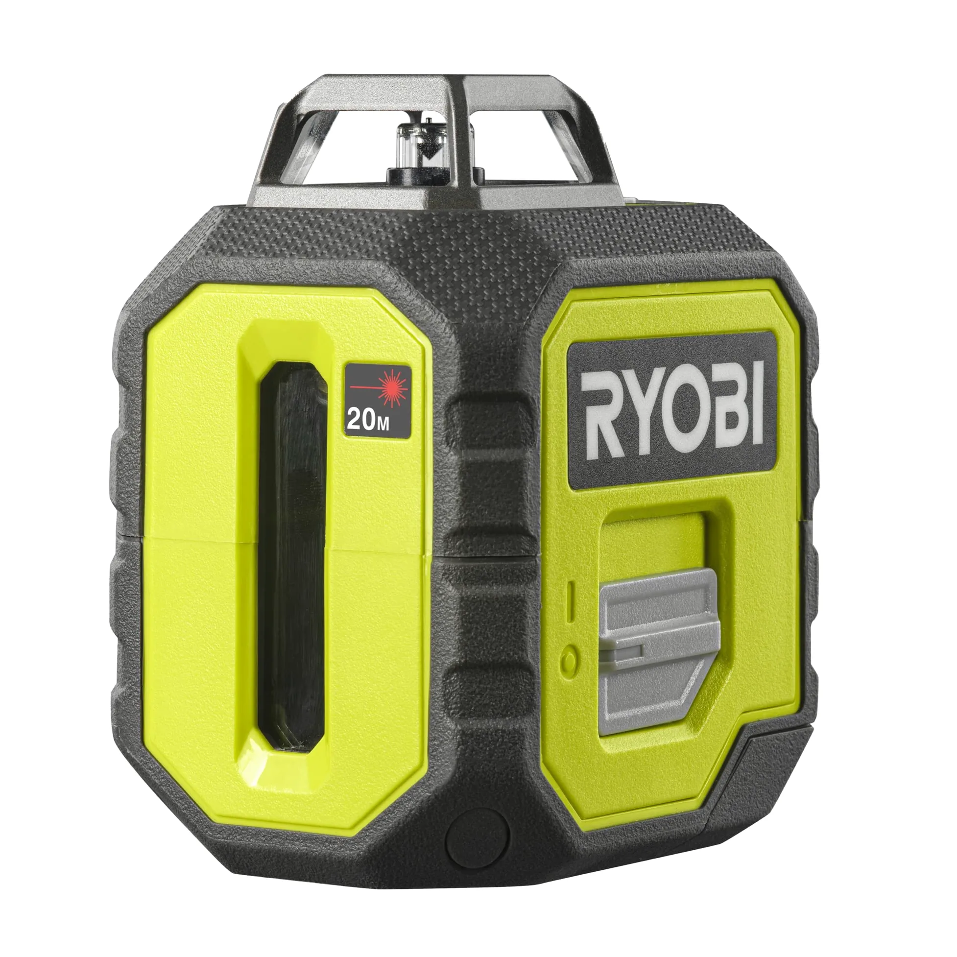 RYOBI Czerwony Laser 360° RB360RLL, Automatyczne Poziomowanie, Zasięg Pracy do 20 m, Dokładność +/- 0.5 mm/M, 1 x Wertykalna, 1 x Krzyżowa, 1 x 360°, Zawiera 4 Baterie AA i Gwint Statywu ¼”