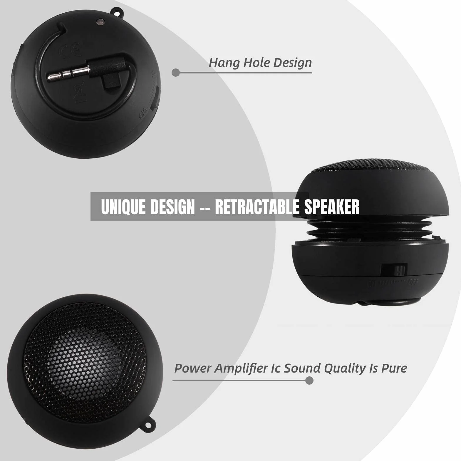 Przenośny głośnik Bluetooth Mini 3,5 mm Audio Mic HD Bass