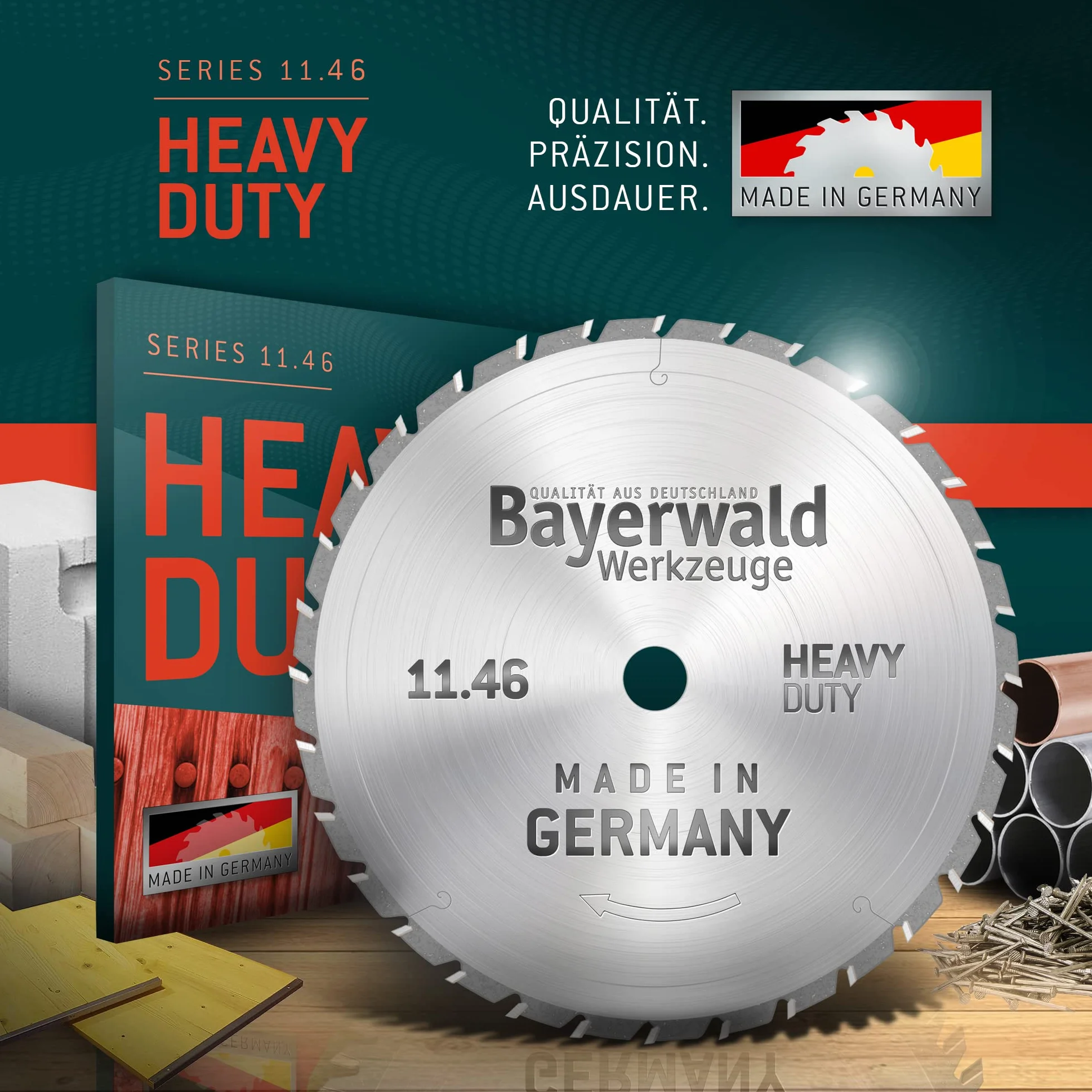 Bayerwald - HM brzeszczot do piły tarczowej - Ø 160 mm x 2,8 mm x 20 mm | ząb zmienny (24 zęby) | otwory dodatkowe: 2/6/32 | bardzo wytrzymały uniwersalny brzeszczot - nadaje się do szlifowania budowlanego