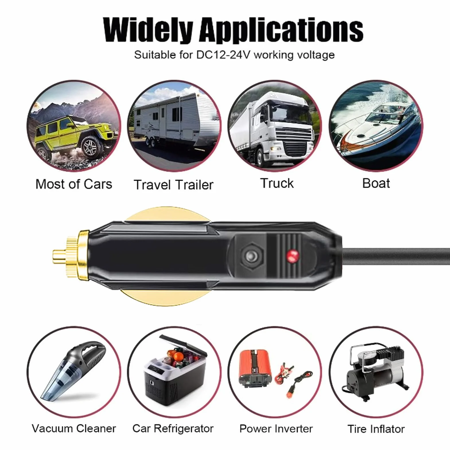 Kabel Zasilający Mini DC 12V 18AWG IP68 do Samochodu