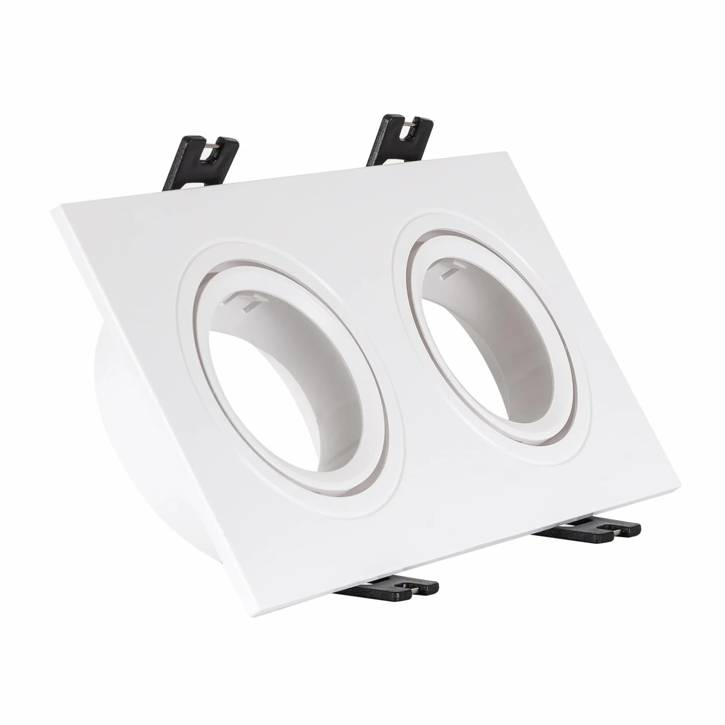 LEDKIA LIGHTING Oprawa Downlight Kwadratowa Przechylna na dwie Żarówki LED GU10 / GU5.3 Wycięcie 75x150 mm Biały