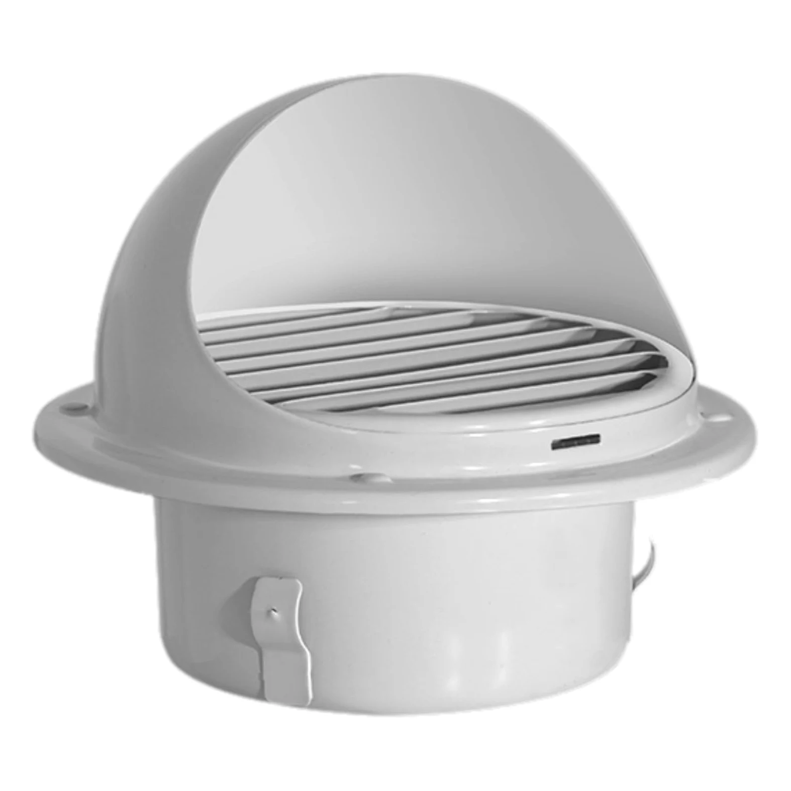 Stalowy grill wentylacyjny, 150 mm, osłona wentylacyjna do wentylatora wyciągowego 120 mm, wentylator zewnętrzny, biały i design