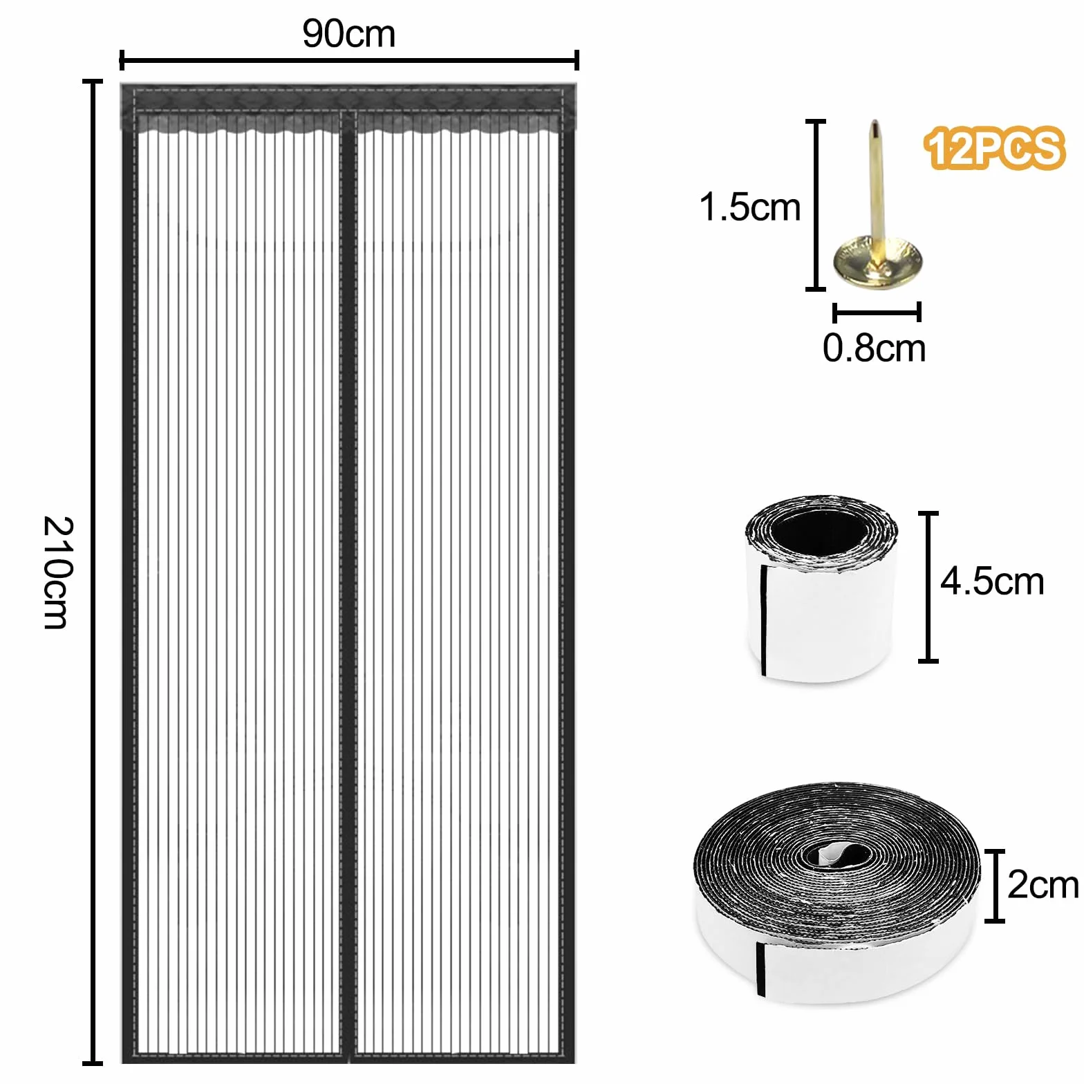 Fousenuk Magnetyczna Moskitiera na Drzwi Ochrona przed Owadami 90 × 210 cm