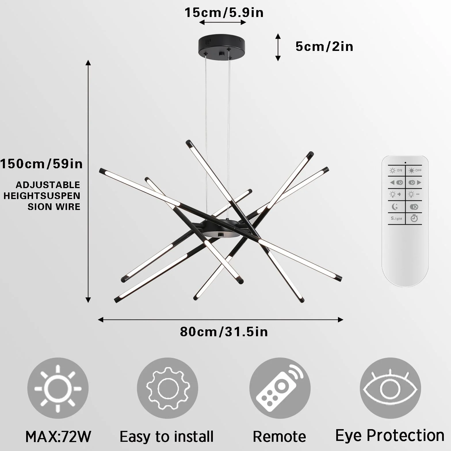 Nowoczesny żyrandol LED Sputnik, przemysłowa lampa wisząca, czarno-złote wiszące oświetlenie wewnętrzne sufitowe z 12 głowicami do salonu, jadalni, kuchni, sypialni