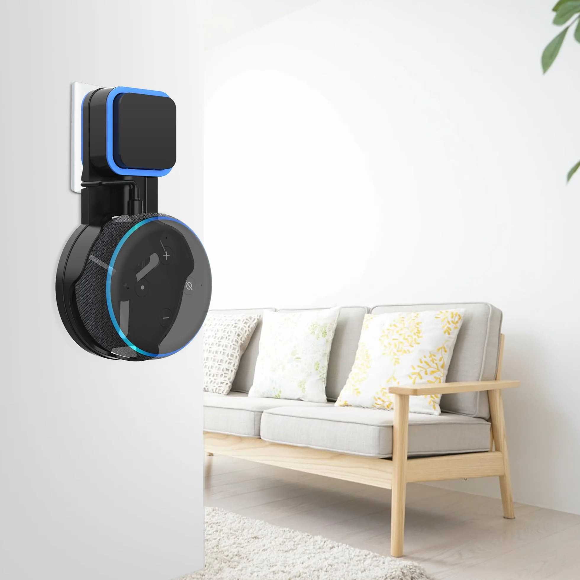 PlusAcc Uchwyt do montażu na stojaku 3. generacji do inteligentnego głośnika Google Home 3. generacji, bez śrub (czarny)