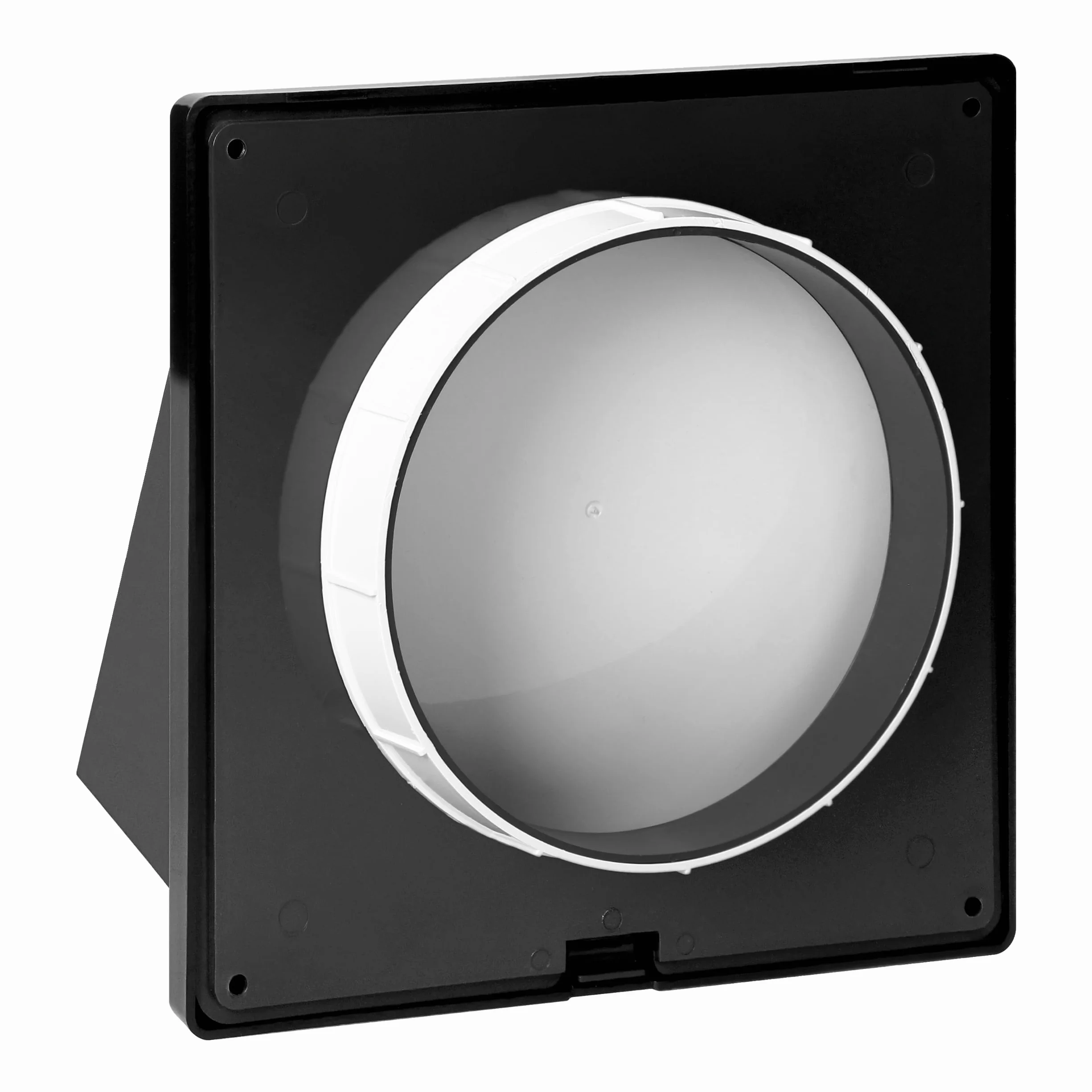 Kratka Wentylacyjna Zewnętrzna Ścienna z Zaworem Zwrotnym Wylot Wentylacji Mechanicznej z Osłoną Przeciwdeszczową Materiał ABS (grafitowy - Ø125 mm)