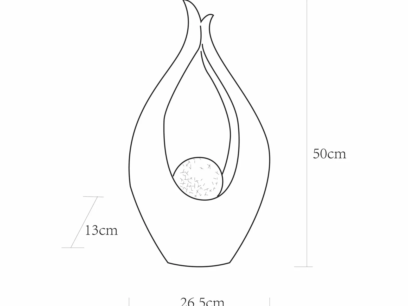 Lampy solarne LED, zestaw 2 sztuk, ze szklaną kulką Crackle – kolor brązu, wysokość 50 cm, wygląd kamienia, wysokość 30,5 cm