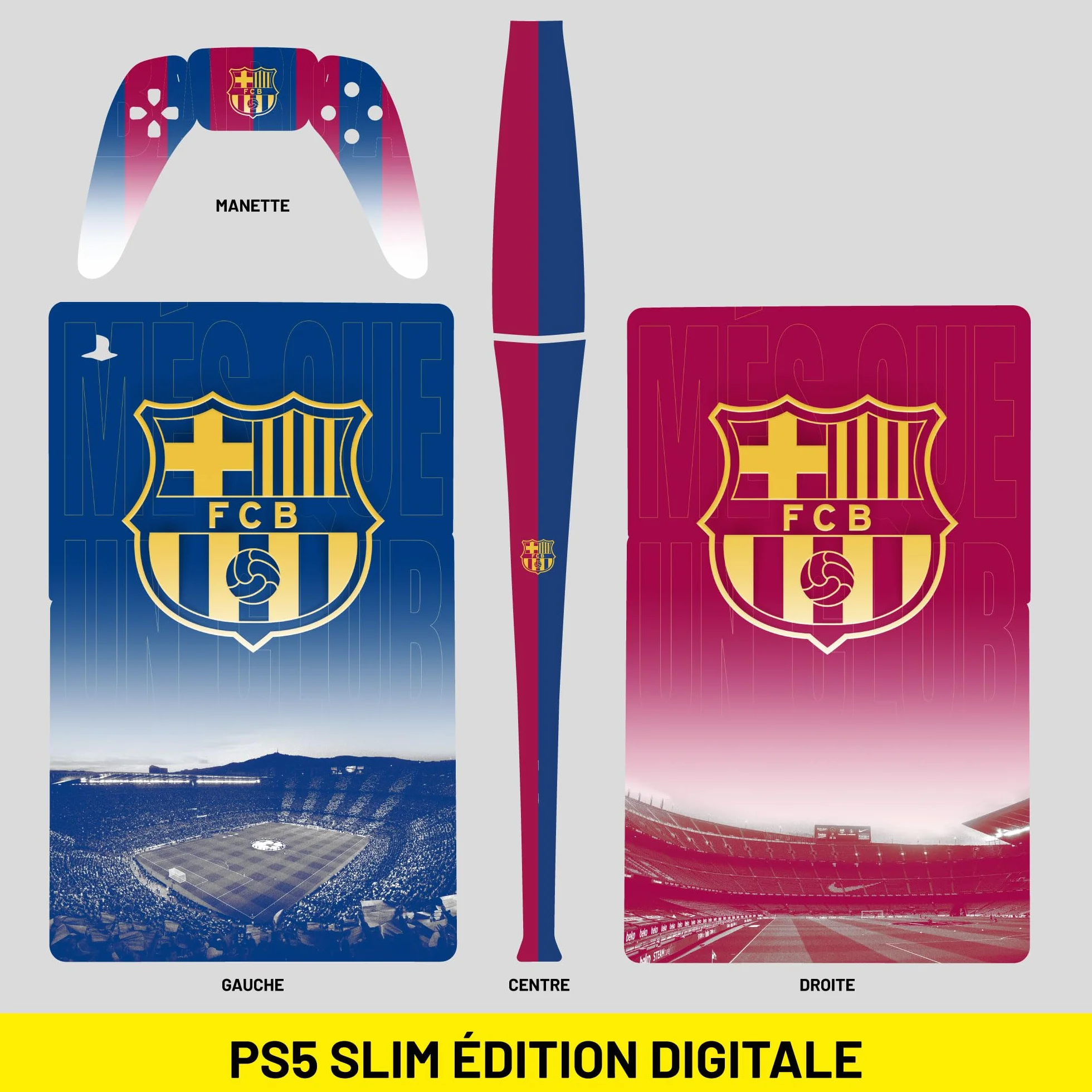 Naklejka PS 5 Foot na Konsolę i Kontroler, Slim Digital Edition, Skin Barcelona (1 Kontroler)