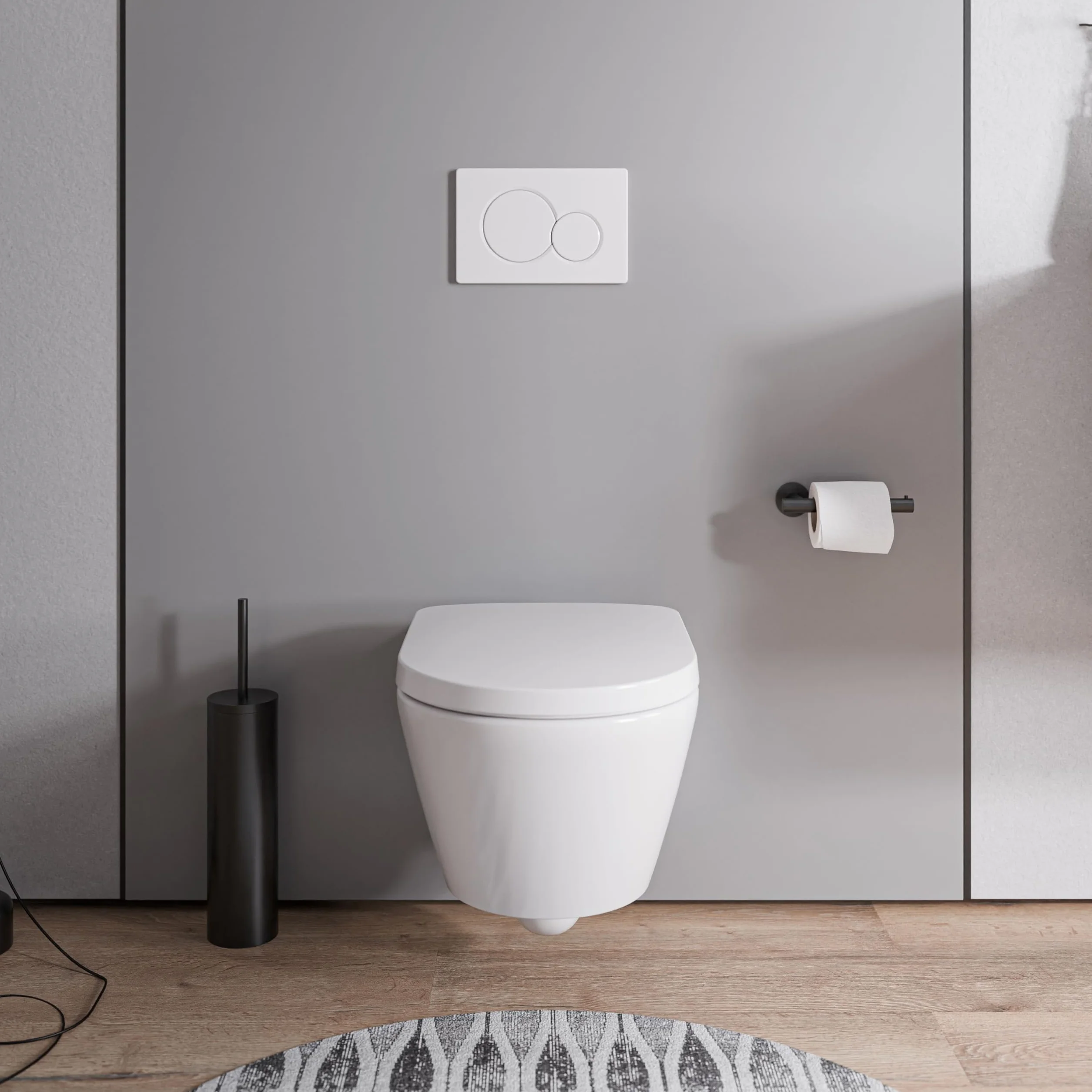 BERNSTEIN Design WC ¶cienne bez ko³nierza Zestaw WC wisz±ce z zdejmowan± pokryw± WC z automatycznym opuszczaniem Deska WC bez ko³nierza Viveo WC w kszta³cie D - WC bez ko³nierza Standardowa pokrywa