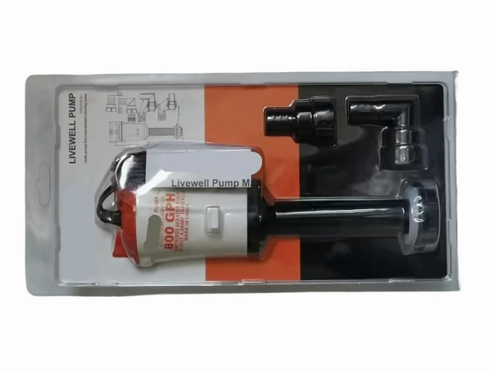 SFBP1-G800-04 pompka do wody do łodzi rybackich, 12 V, 800 GPH, zbiornik na przynęty żywe