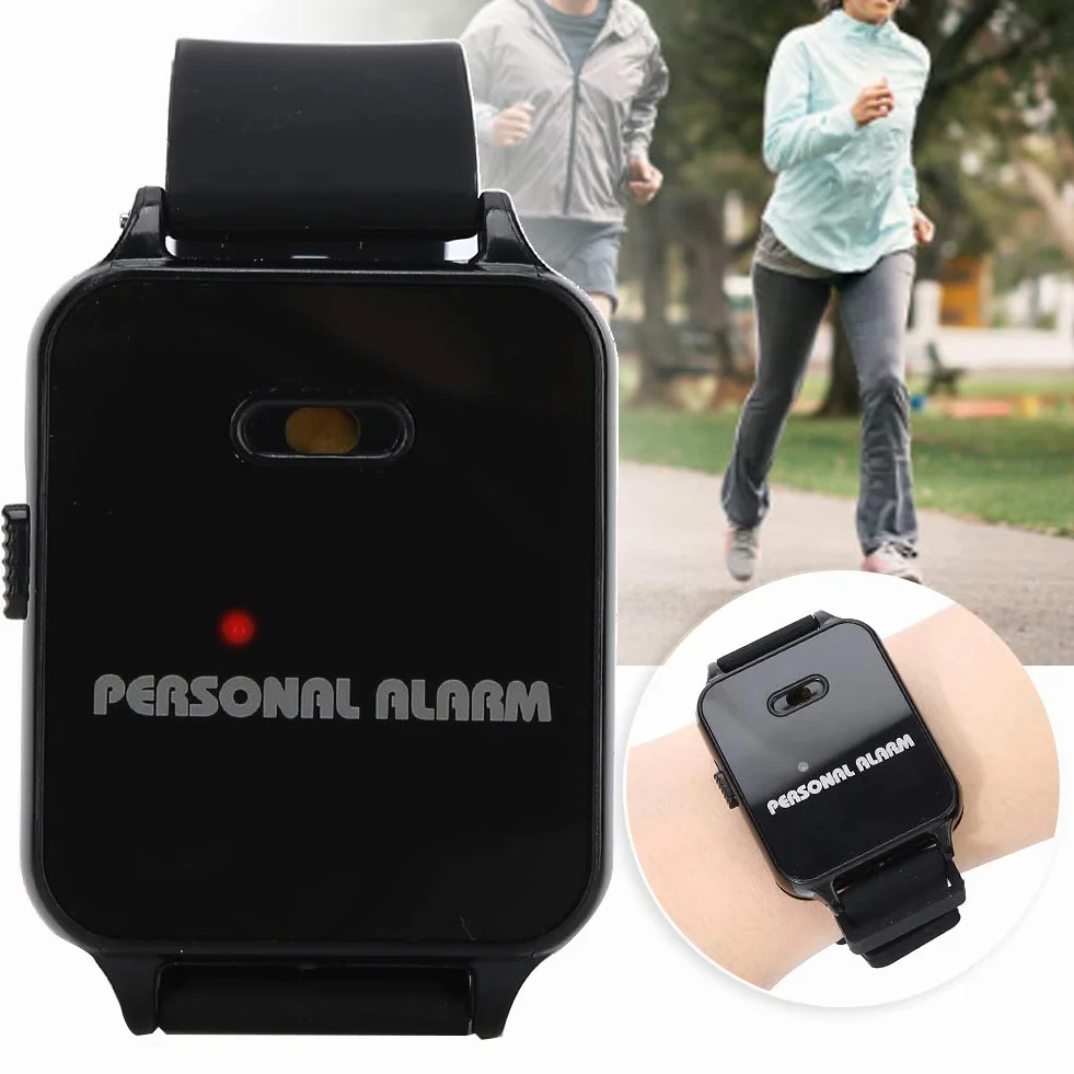 Alarm na nadgarstek, osobisty alarm na nadgarstek do biegania na zewnątrz z migającym światłem, alarm bezpieczeństwa z migającym światłem, do biegania na zewnątrz, samoobrona, alarm na nadgarstek dla