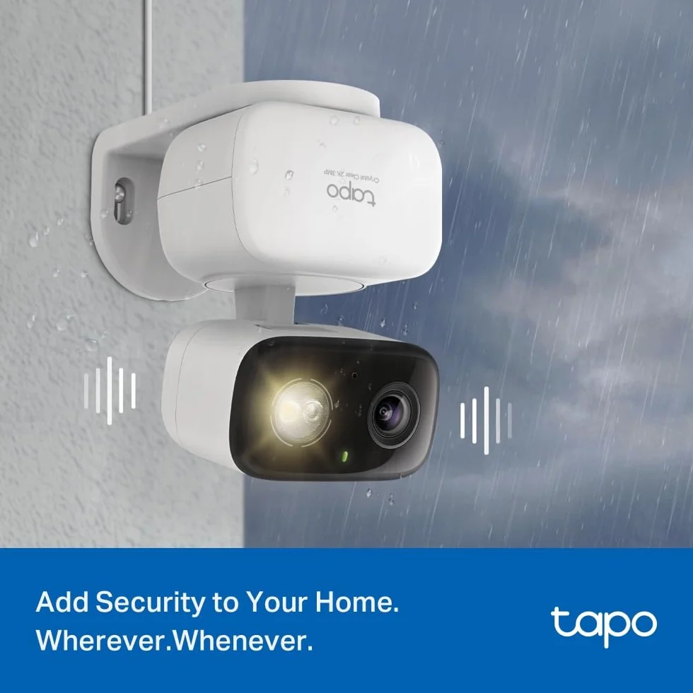 Tapo C216 mini kamera monitoringowa z nagrywaniem, 2K 3 MP, zasięg 360°, do użytku wewnątrz i na zewnątrz, rozpoznawanie sztucznej inteligencji i powiadomienia, karta microSD do 512 GB, 105,3 × 77,8 ×