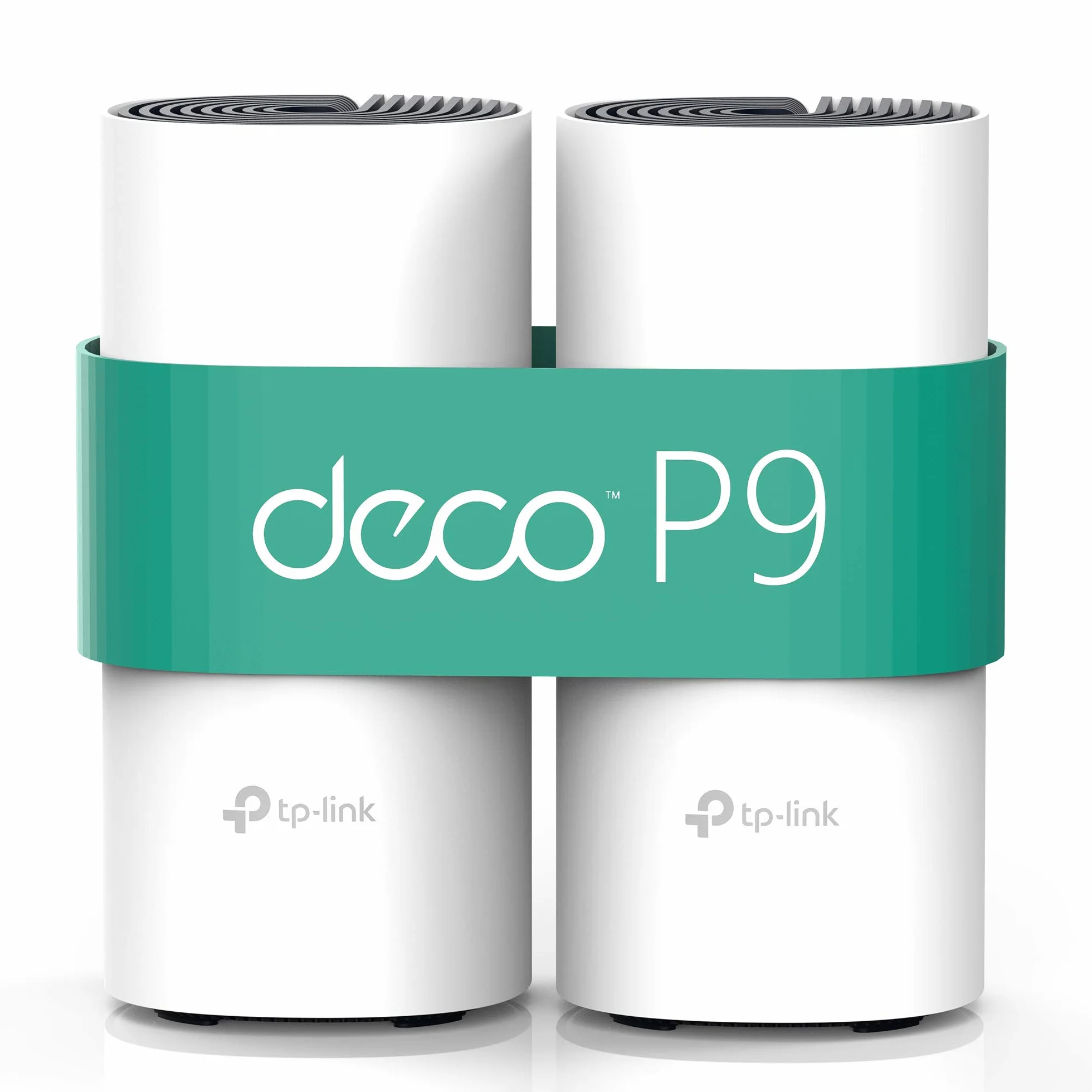 TP-Link Deco P9 Powerline zestaw sieci WLAN (podwójny pasmo 1200 Mbit/s + HomePlug 1000 Mbit/s, zasięg do 370 m², Qualcomm Core, 4 porty Gigabit, kompatybilny z Alexa, szybka instalacja), biały