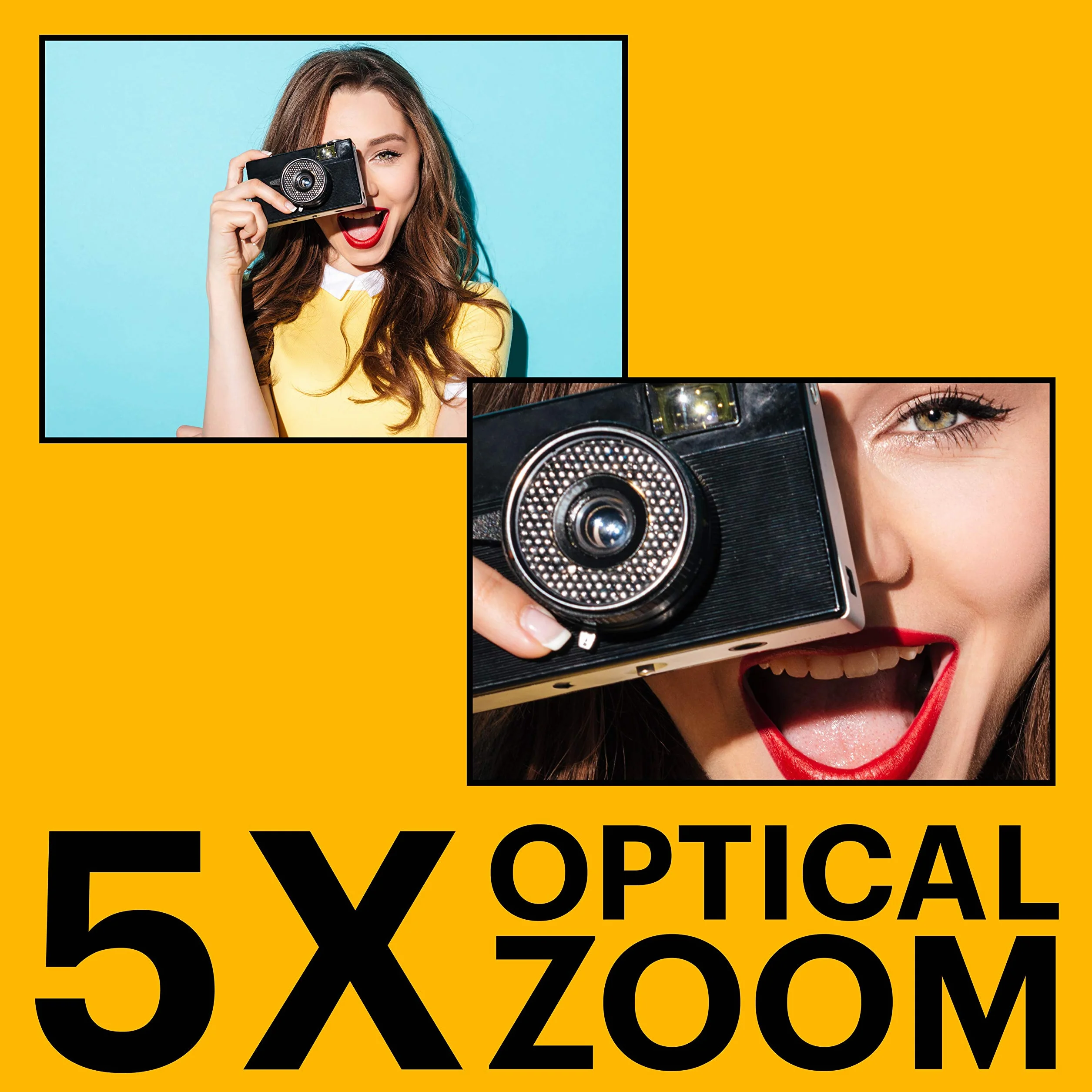 KODAK PIXPRO FZ55-BL Aparat cyfrowy 16 MP 5-krotny zoom optyczny 28 mm szeroki kąt 1080P Full HD wideo 2,7-calowy LCD kamera do vlogowania (niebieski)