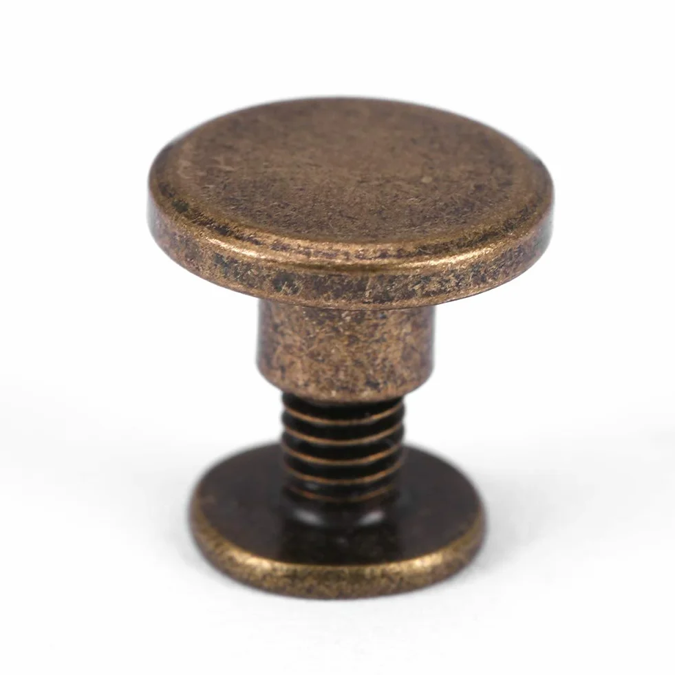 20 Szt. Skórzany Nit Kapturkowy, z łbem Płaskim Miedź Mosiężne Śruby Nakrętki Gwoździe Nity Skórzana Nasadka Akcesoria (5mm)(5mm/0.20in)