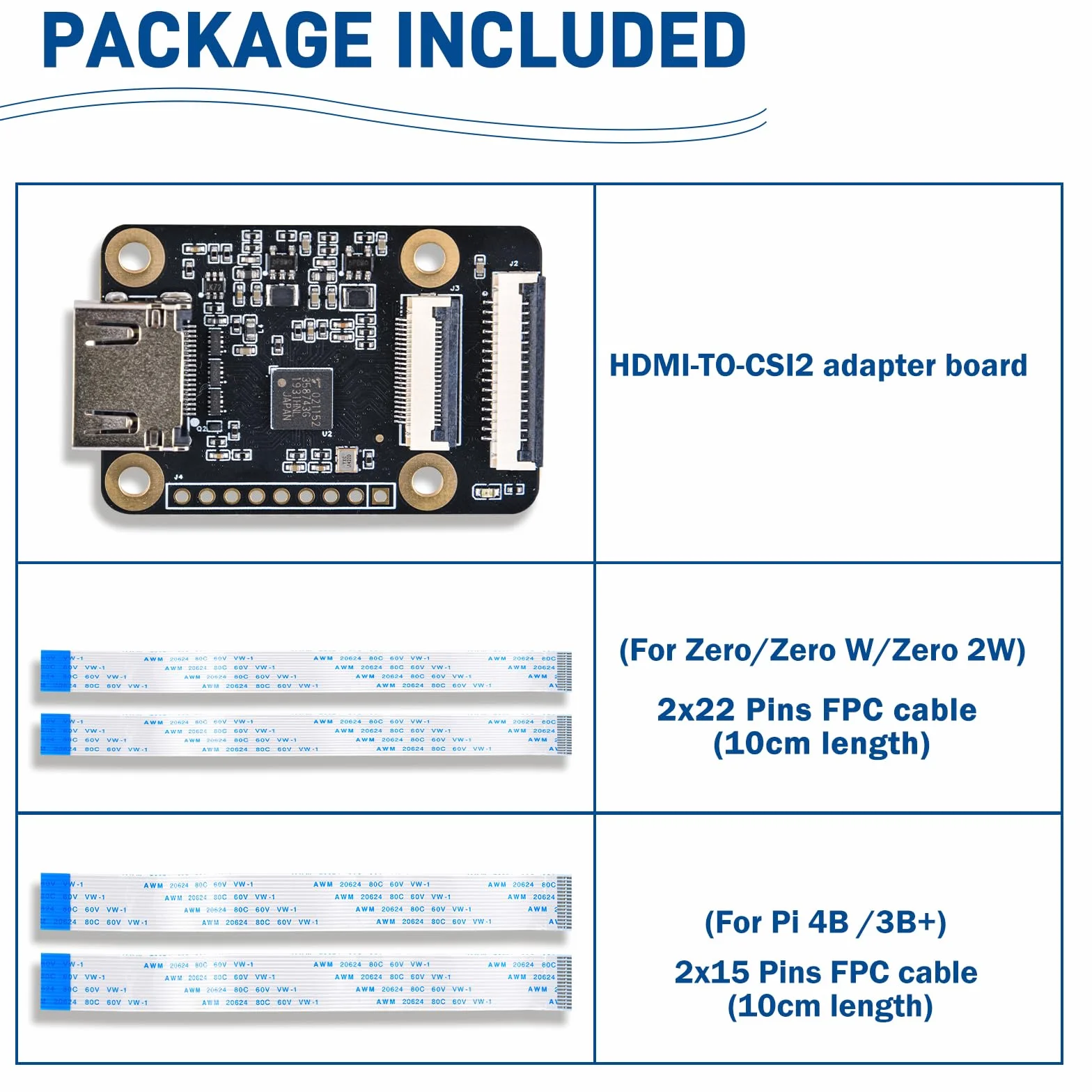 GeeekPi HDMI do CSI2 Płytka przyłączeniowa dla Raspberry Pi 4B, 3B+, 3B, 3A+, Pi Zero, Pi Zero W, Pi Zero 2 W