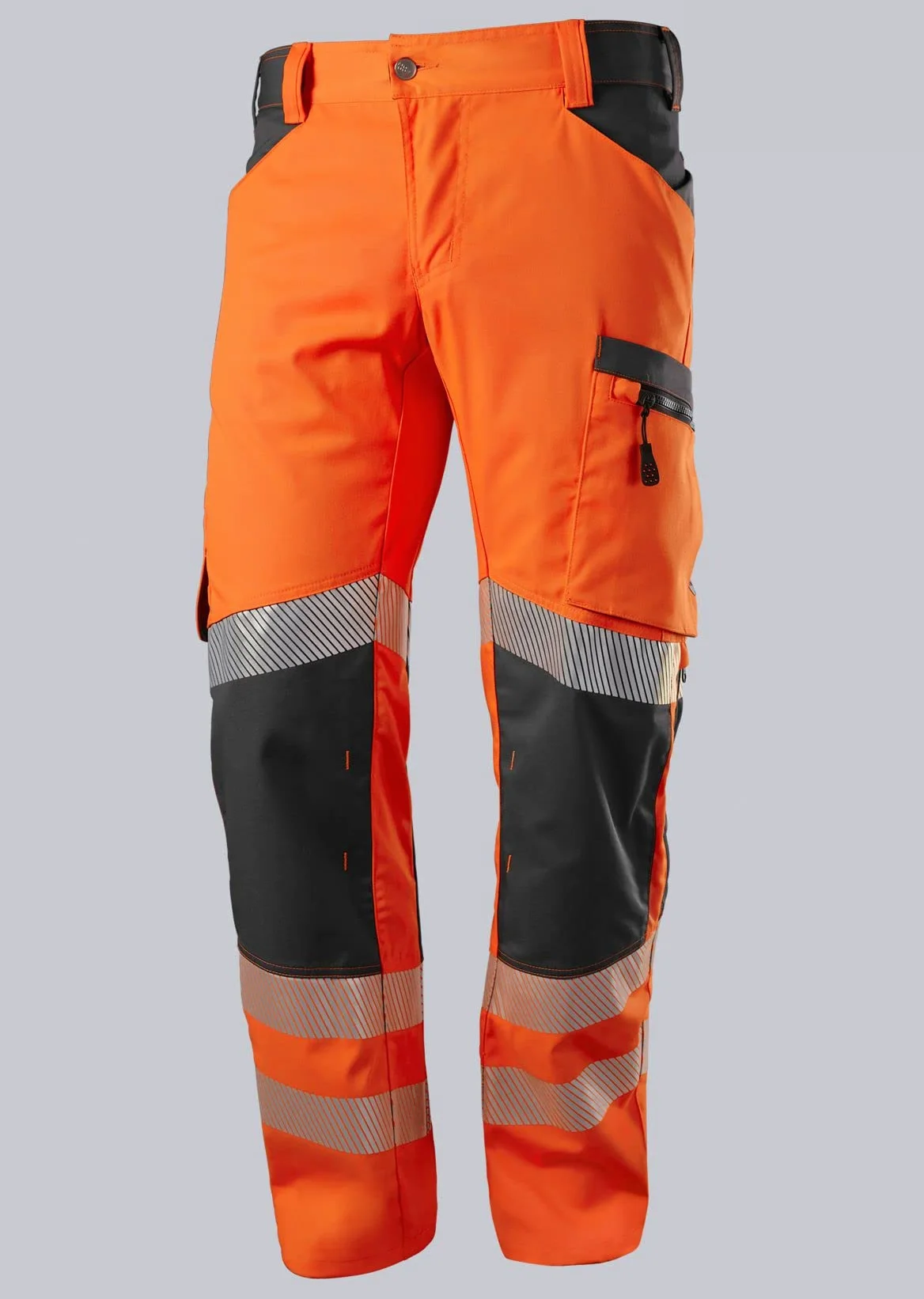 BP 2040-844-6556 spodnie robocze dla mężczyzn, 79,5% poliester, 16,5% bawełna, 4% elastolefin, Warnorange/antracytowy, krój 3D – ergonomiczne dopasowanie, rozmiar 50 N