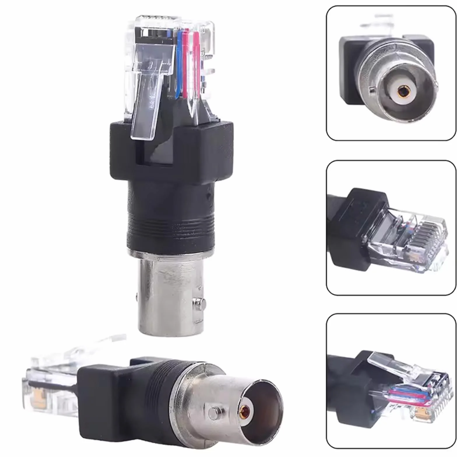 Konwerter RF na RJ45, adapter koncentryczny na Ethernet, gniazdo RF na wtyk RJ45