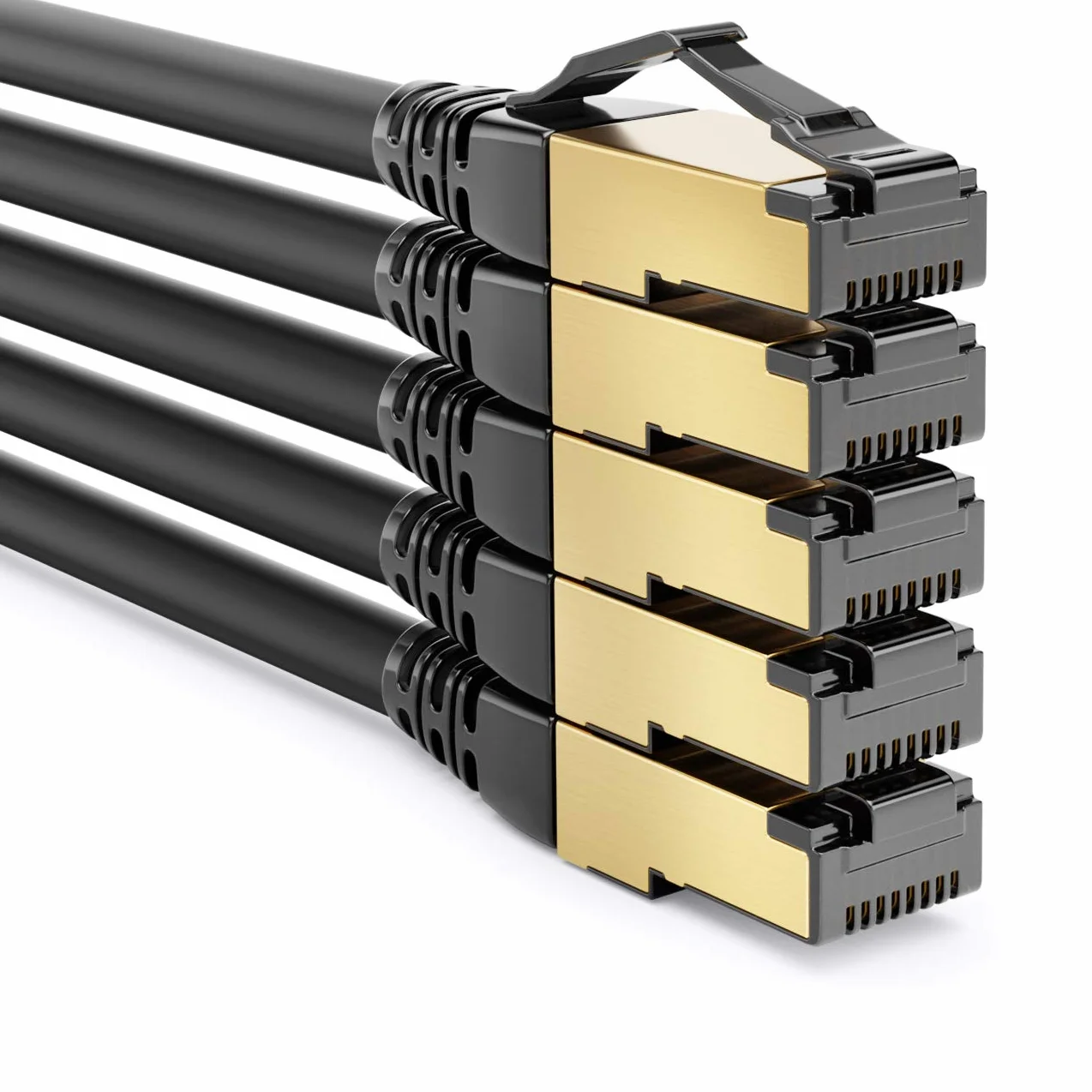 deleyCON CAT8.1 Patchkabel Sieciowy S/FTP PiMF 2000 MHz 40 Gbit RJ45 LAN Ethernet Czarny