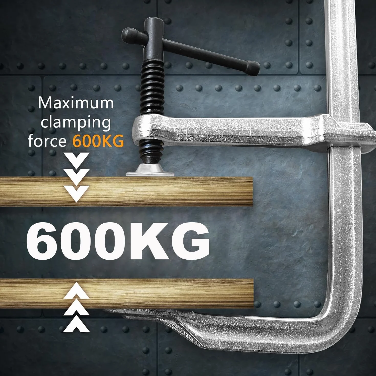 4 szt. Zacisk śrubowy, 300 mm kute stalowe zaciski F, głębokość gardła 120 mm, do spawania, obróbki drewna i obróbki metali