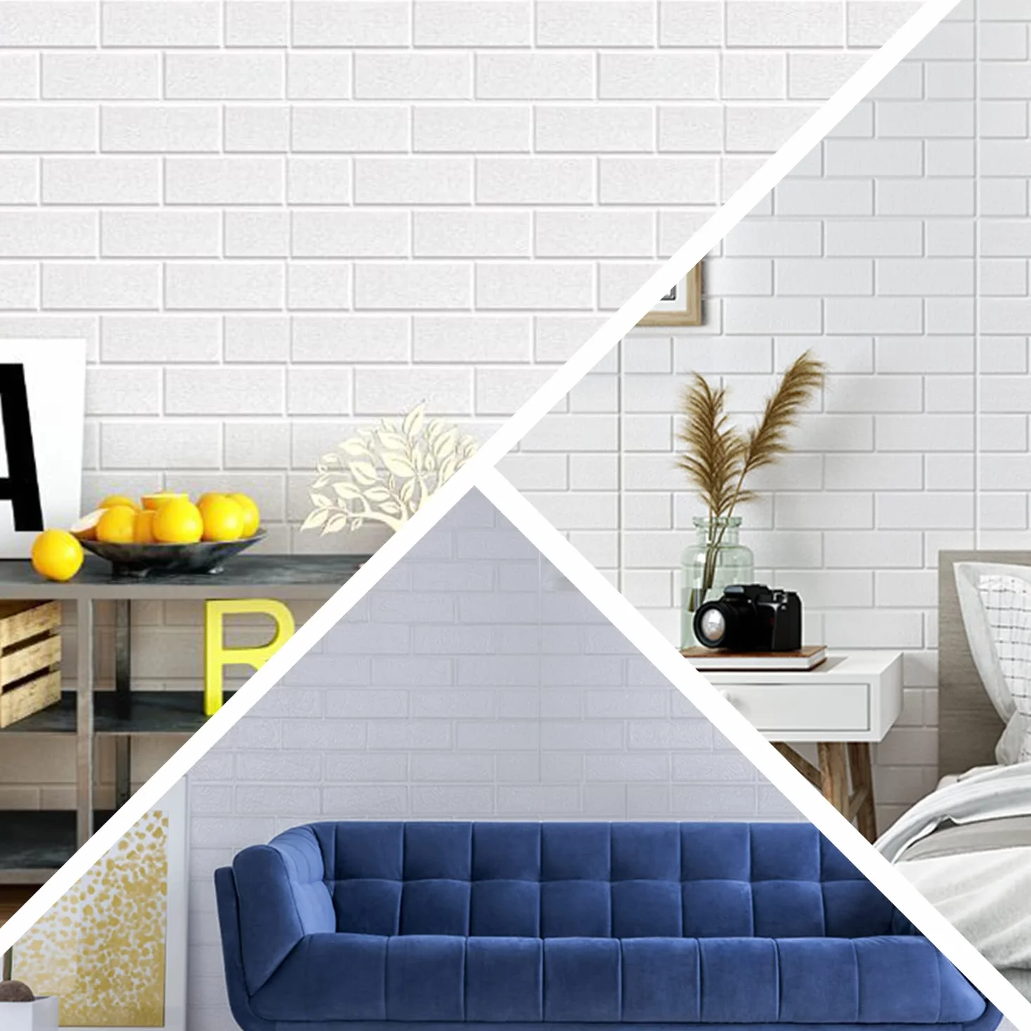 Ikodm 40 sztuk samoprzylepnych paneli ściennych, 77 x 70 cm, cegła, wygląd kamienia 3D, mur, wodoodporna, pianka do sypialni, salonu, na balkon, do kuchni