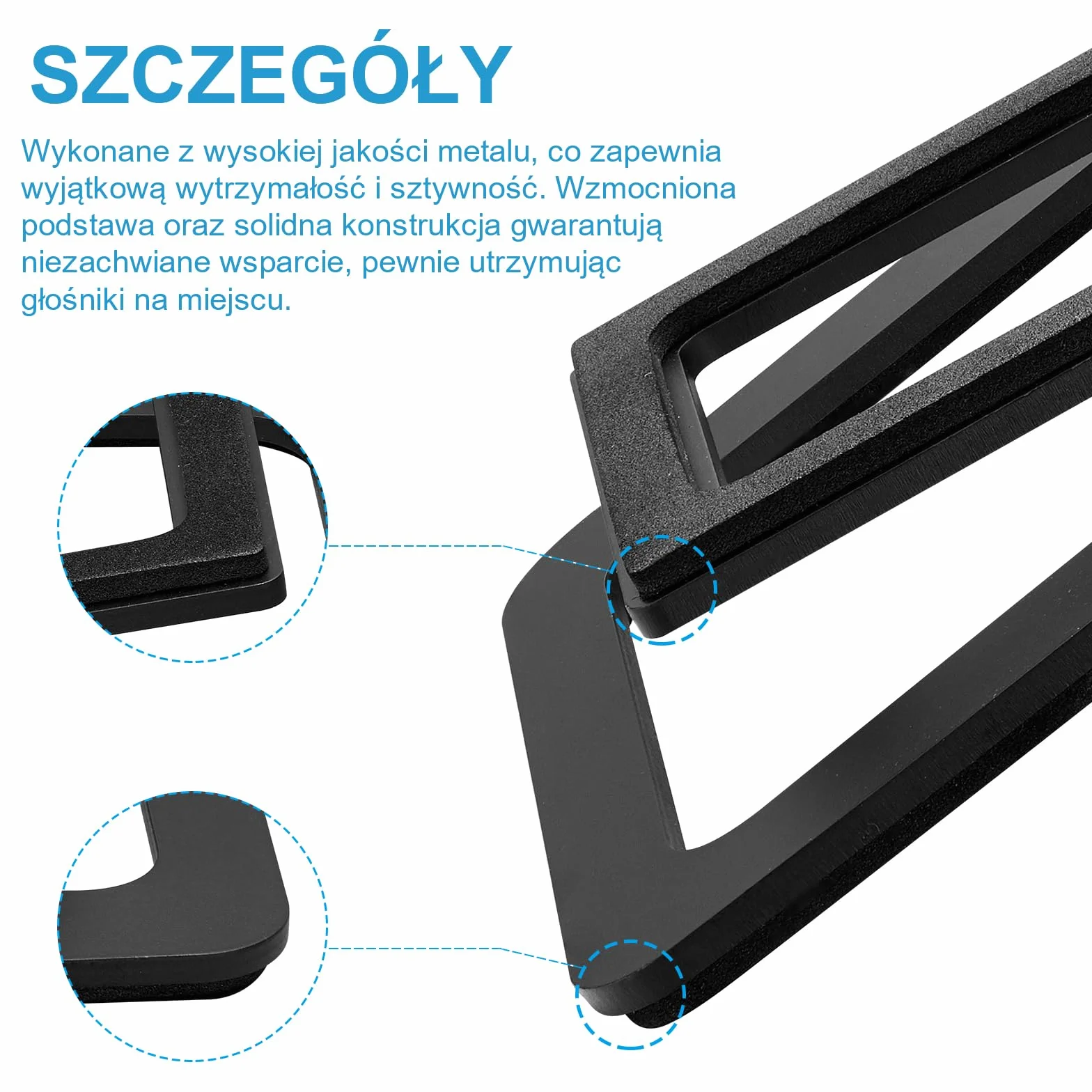 Sanyun SW601 15° Podstawki pod głośniki Stalowa Pianka Tłumiąca Para Czarny